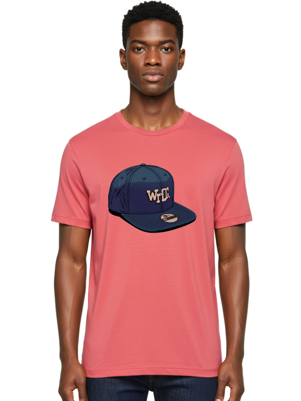 Wrdc-Baseball-Cap Men'S Graphic Tee, 100% Cotton, Comfortable Casual Summer Wear, Machine Washable, Navy Blue Baseball Cap, Trendy Hat, Streetwear Fashion, Wrdc Logo, New Era 59Fifty, Sports Apparel, Logo Design, Fashion Accessory Bad934