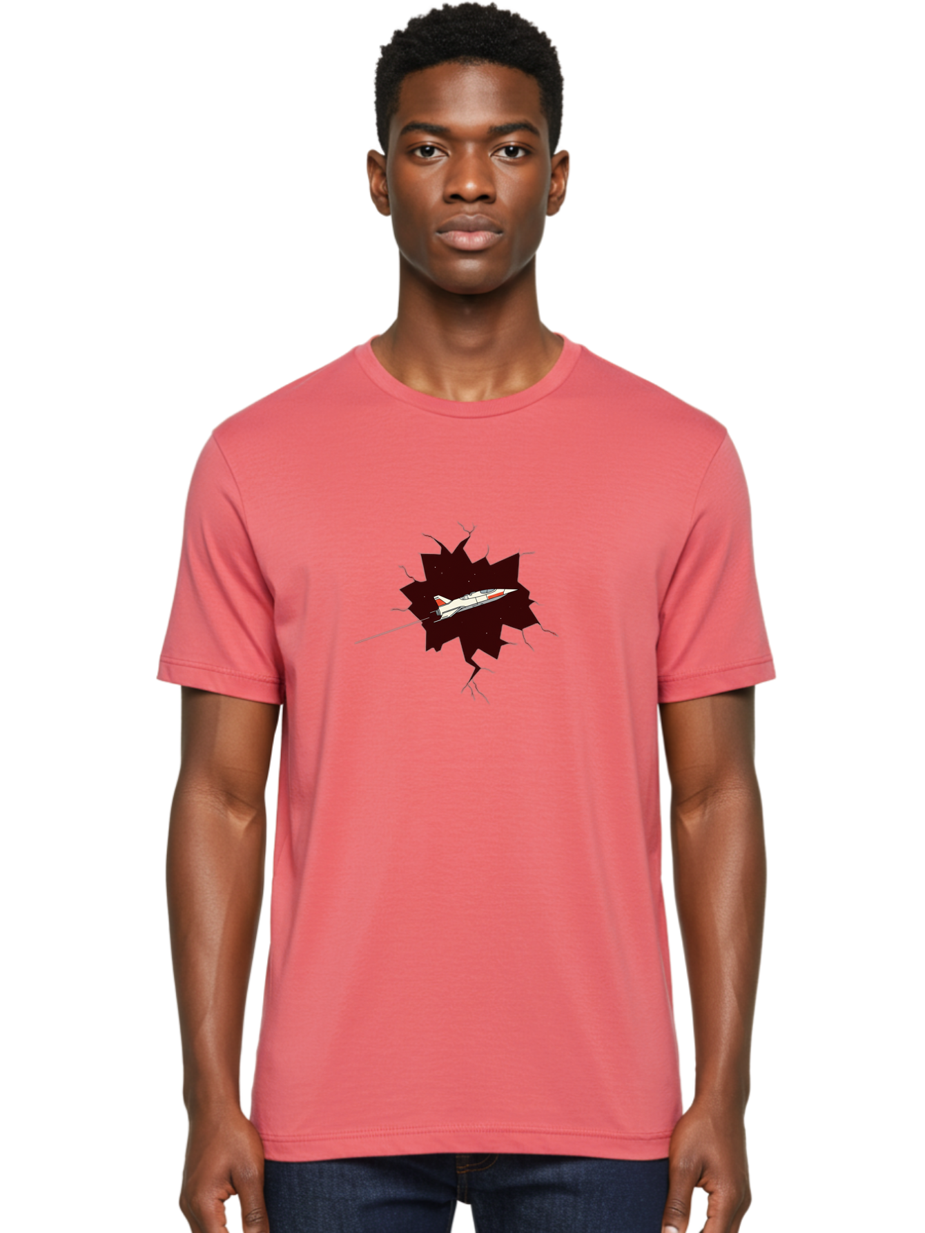 X-15 Men'S Graphic Tee, 100% Cotton, Comfortable Casual Summer Wear, Machine Washable, X-15 Rocket-Powered Aircraft, Breaking Through, Hypersonic Flight, Spaceplane Technology, Experimental Aviation, Nasa Research, High-Speed Aircraft Bad935