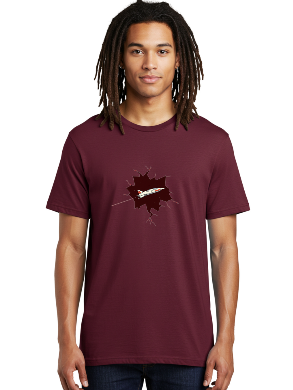 X-15 Men'S Graphic Tee, 100% Cotton, Comfortable Casual Summer Wear, Machine Washable, X-15 Rocket-Powered Aircraft, Breaking Through, Hypersonic Flight, Spaceplane Technology, Experimental Aviation, Nasa Research, High-Speed Aircraft Bad935