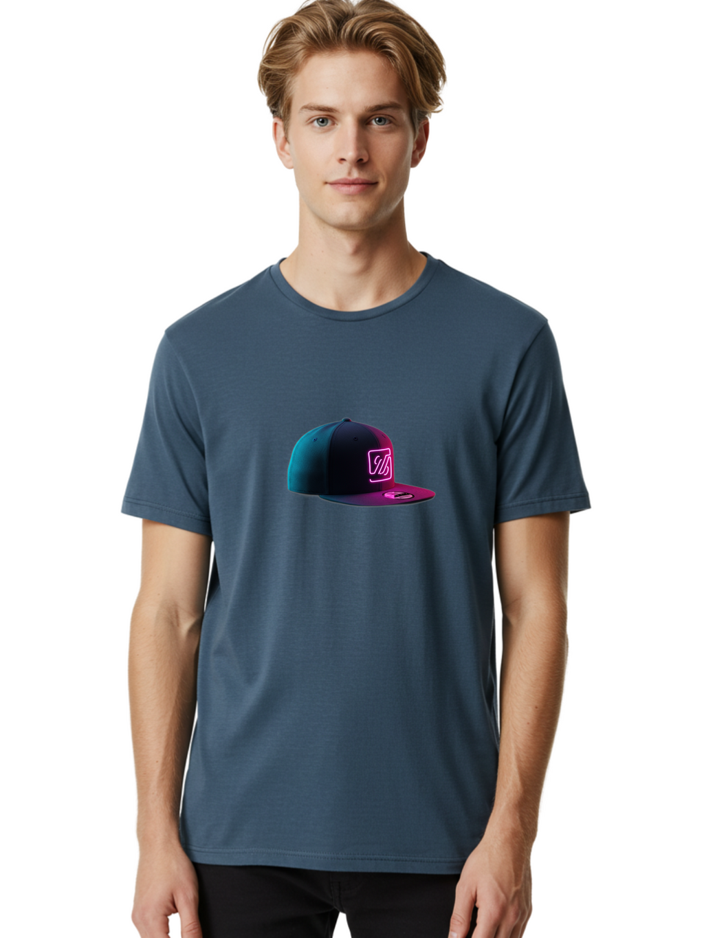 Yd-Logo-Cap Men'S Graphic Tee, 100% Cotton, Comfortable Casual Summer Wear, Machine Washable, Black Baseball Cap, Snapback Hat, Neon Pink Logo, Zild Branding, Streetwear Fashion, Trendy Accessories, Bold Design, Modern Style, Edgy Look Bad936