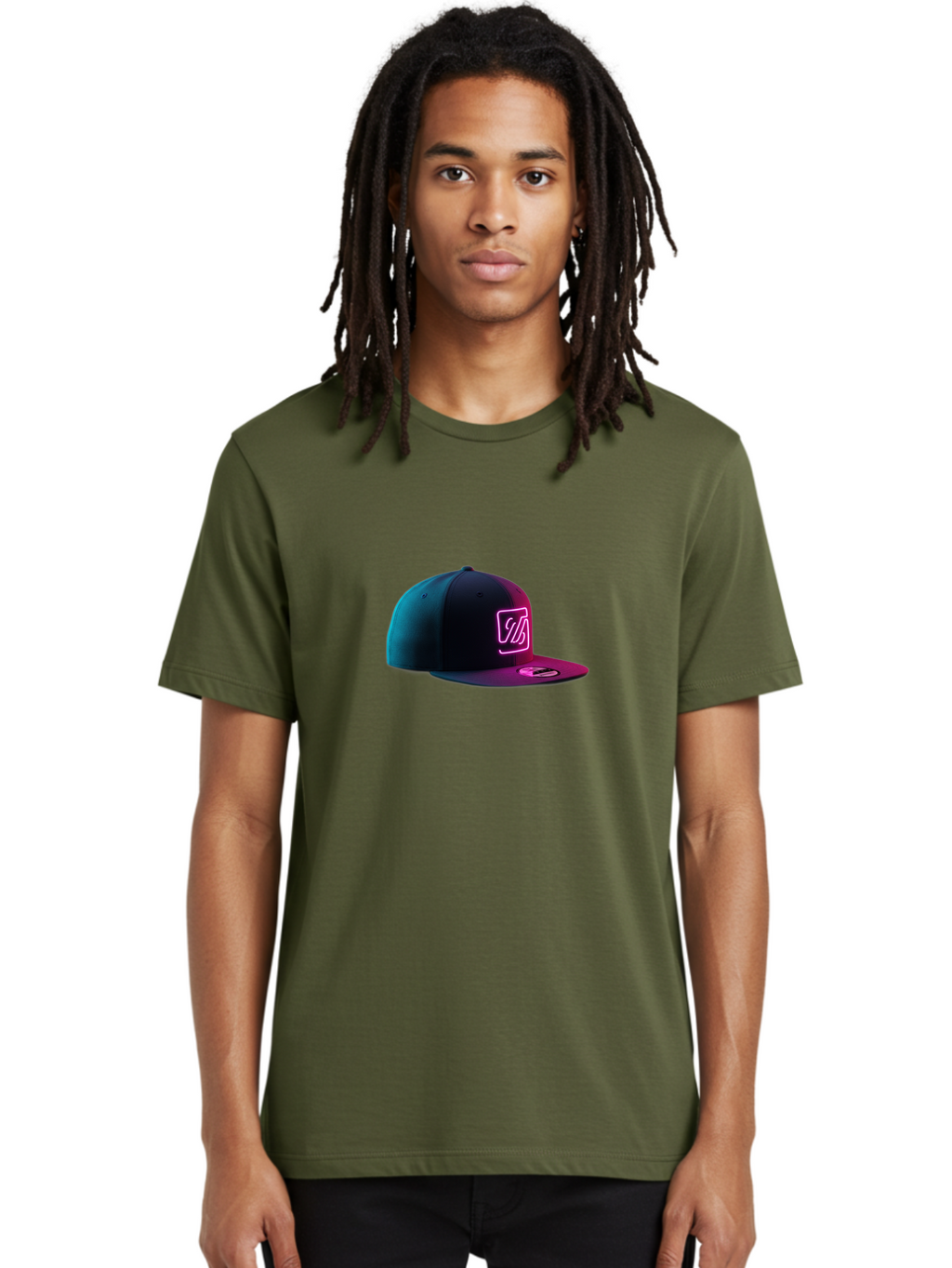 Yd-Logo-Cap Men'S Graphic Tee, 100% Cotton, Comfortable Casual Summer Wear, Machine Washable, Black Baseball Cap, Snapback Hat, Neon Pink Logo, Zild Branding, Streetwear Fashion, Trendy Accessories, Bold Design, Modern Style, Edgy Look Bad936
