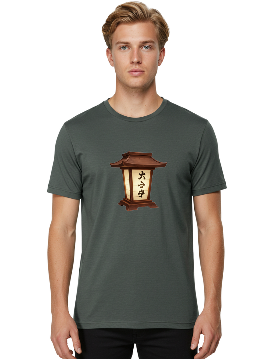 Daxue-Lantern Men'S Graphic Tee, 100% Cotton, Comfortable Casual Summer Wear, Machine Washable, Japanese Lantern, Traditional Lighting, Cultural Symbol, Serene Ambiance, Daxue, Soft Glow, Oriental Design, Peaceful Atmosphere, Lantern Art Bad951