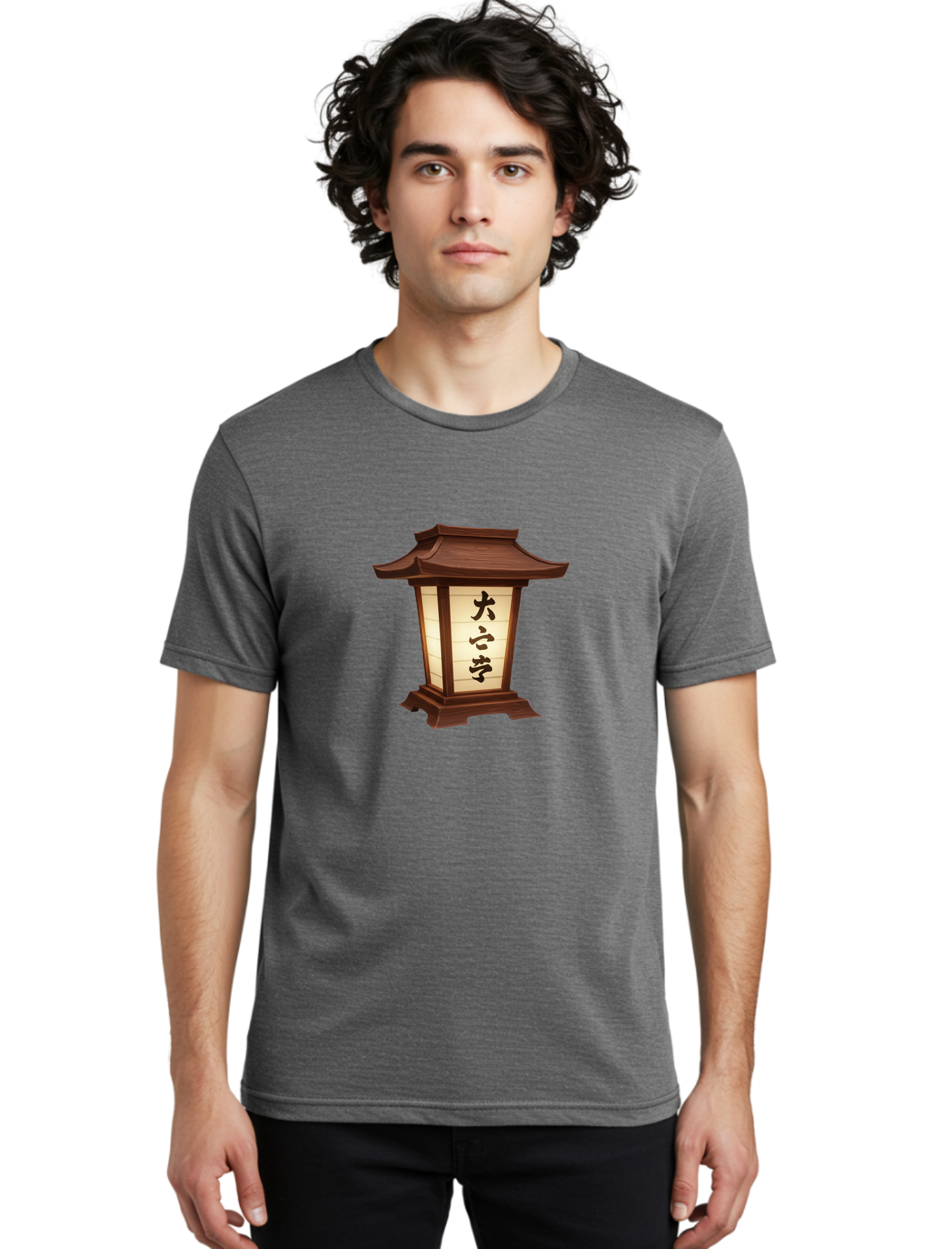 Daxue-Lantern Men'S Graphic Tee, 100% Cotton, Comfortable Casual Summer Wear, Machine Washable, Japanese Lantern, Traditional Lighting, Cultural Symbol, Serene Ambiance, Daxue, Soft Glow, Oriental Design, Peaceful Atmosphere, Lantern Art Bad951
