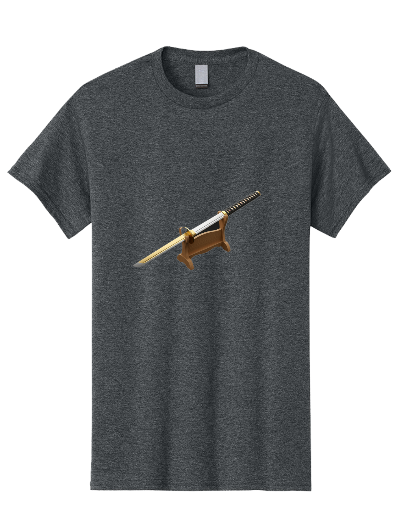 Katana Men'S Graphic Tee, 100% Cotton, Comfortable Casual Summer Wear, Machine Washable, Katana Sword, Samurai Sword, Japanese Blade, Sword On Stand, Martial Arts, Historical Weapon, Metal Sword, Sharp Blade Bad961