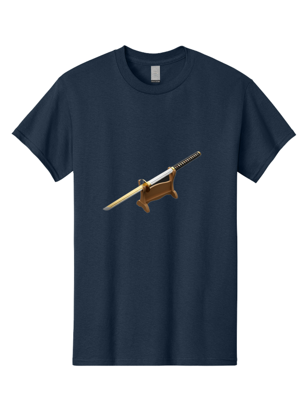 Katana Men'S Graphic Tee, 100% Cotton, Comfortable Casual Summer Wear, Machine Washable, Katana Sword, Samurai Sword, Japanese Blade, Sword On Stand, Martial Arts, Historical Weapon, Metal Sword, Sharp Blade Bad961