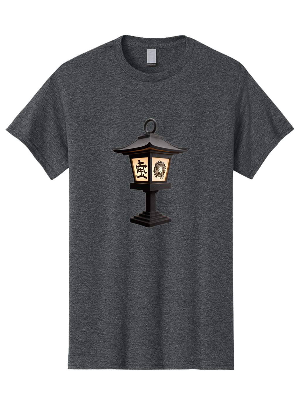 Koi-Lantern Men'S Graphic Tee, 100% Cotton, Comfortable Casual Summer Wear, Machine Washable, Japanese Lantern, Toro Lantern, Asian-Inspired Decor, Oriental Design, Kanji Symbol, Fish Motif, Traditional Lighting, Zen Garden, Pagoda-Style Roof Bad964