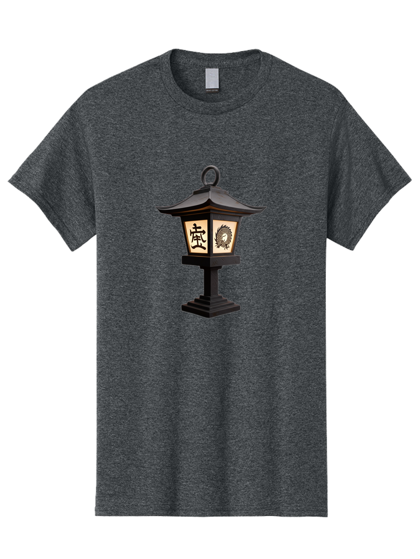 Koi-Lantern Men'S Graphic Tee, 100% Cotton, Comfortable Casual Summer Wear, Machine Washable, Japanese Lantern, Toro Lantern, Asian-Inspired Decor, Oriental Design, Kanji Symbol, Fish Motif, Traditional Lighting, Zen Garden, Pagoda-Style Roof Bad964