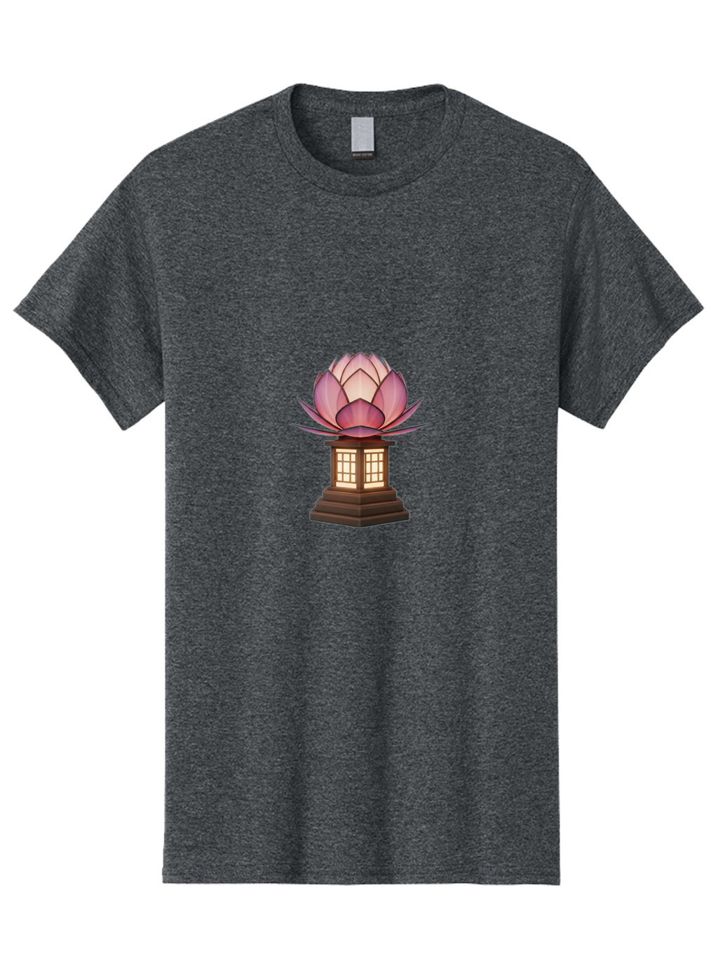 Lotus-Lantern Men'S Graphic Tee, 100% Cotton, Comfortable Casual Summer Wear, Machine Washable, Lotus Flower, Lantern, Peaceful Ambiance, Soft Lighting, Serene Decor, Spiritual Symbol, Zen Inspiration, Floral Design, Tranquil Atmosphere Bad965