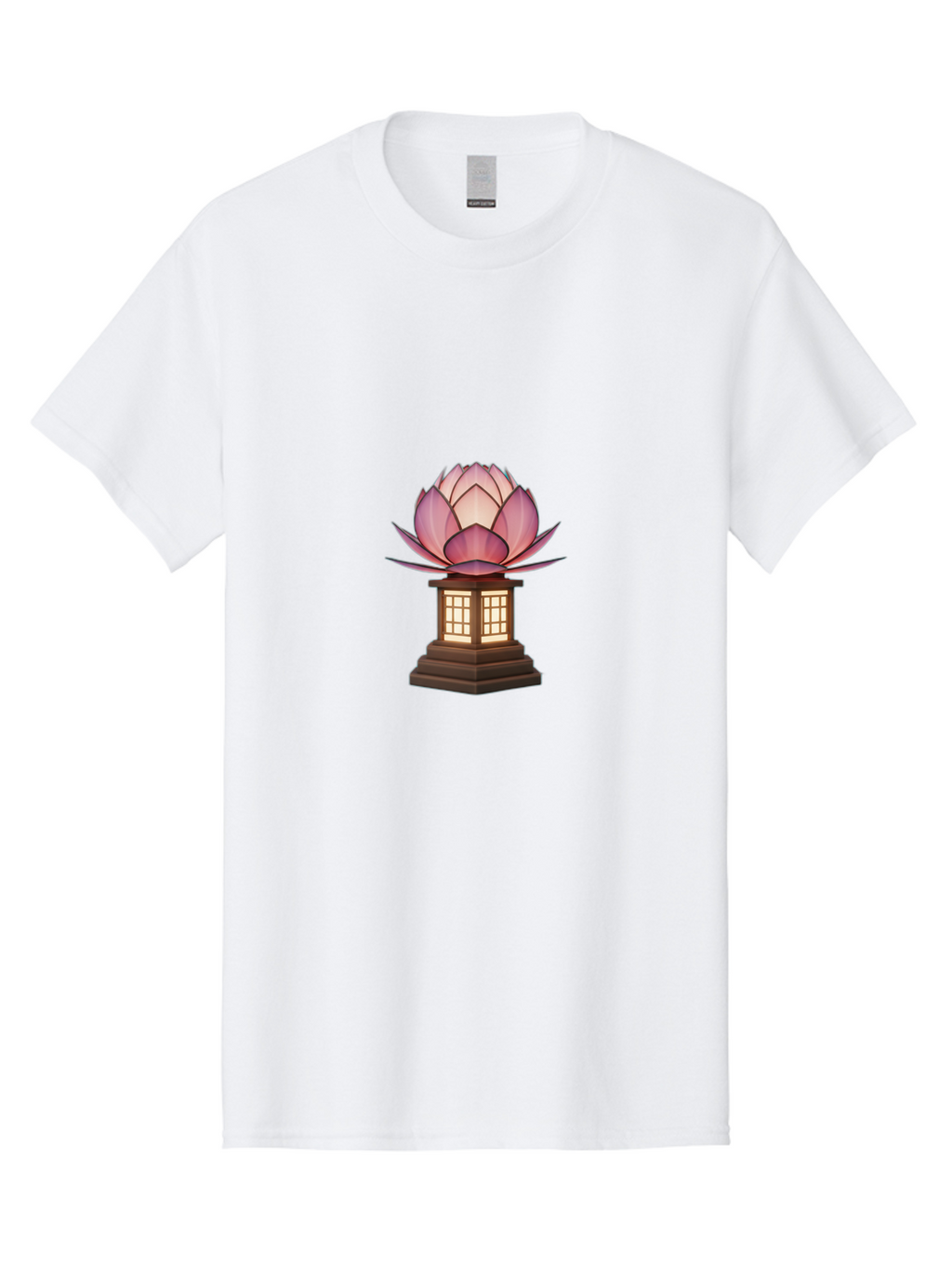 Lotus-Lantern Men'S Graphic Tee, 100% Cotton, Comfortable Casual Summer Wear, Machine Washable, Lotus Flower, Lantern, Peaceful Ambiance, Soft Lighting, Serene Decor, Spiritual Symbol, Zen Inspiration, Floral Design, Tranquil Atmosphere Bad965