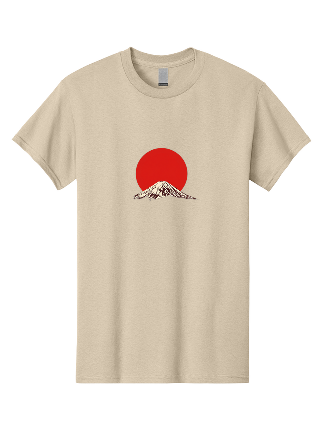 Mount-Fuji-7 Men'S Graphic Tee, 100% Cotton, Comfortable Casual Summer Wear, Machine Washable, Mount Fuji, Red Sun, Japanese Mountain, Iconic Landmark, Serene Landscape, Snow-Capped Peak, Minimalist Design, Bold Colors Bad972