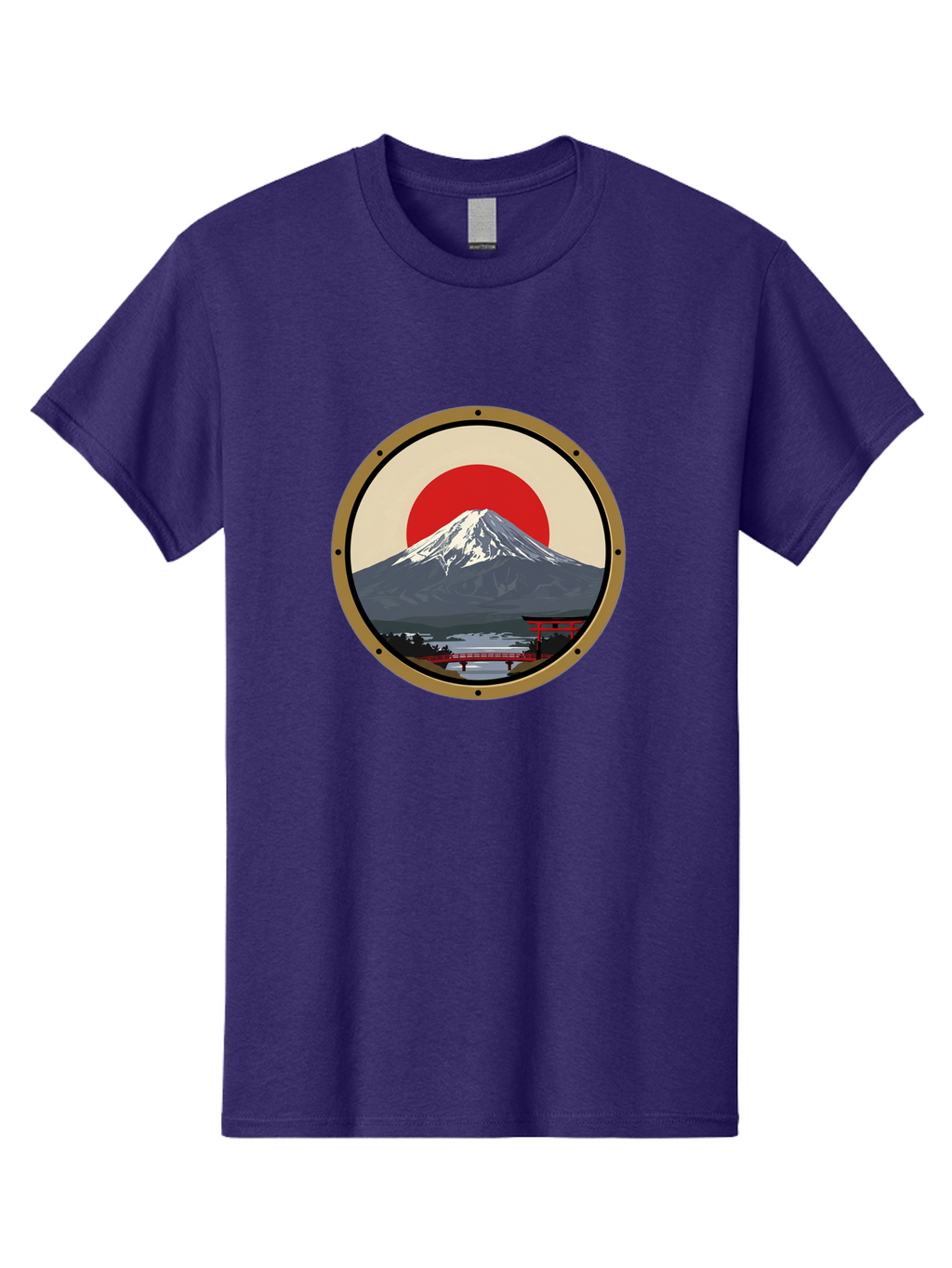 Mount-Fuji-8 Men'S Graphic Tee, 100% Cotton, Comfortable Casual Summer Wear, Machine Washable, Mount Fuji Landscape, Red Torii Gate, Serene Lake, Japanese Scenery, Red Bridge, Sunrise, Iconic Landmark, Beautiful Mountain Bad973
