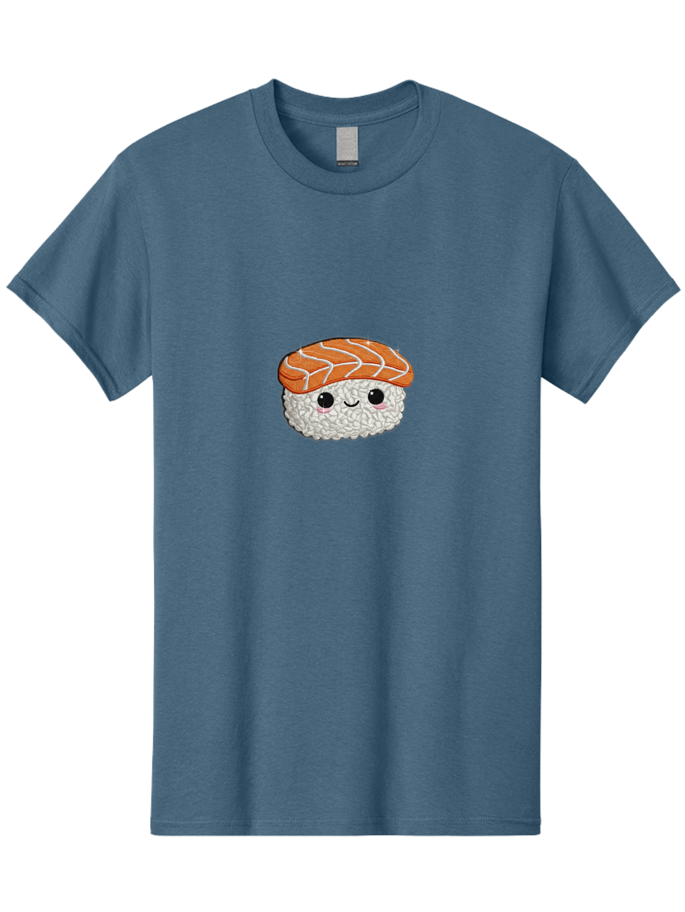 Salmon-Sushi-3 Men'S Graphic Tee, 100% Cotton, Comfortable Casual Summer Wear, Machine Washable, Cartoon Sushi, Kawaii Food, Japanese Cuisine, Salmon Sushi, Cute Emoji, Sushi Illustration, Adorable Character Bad985