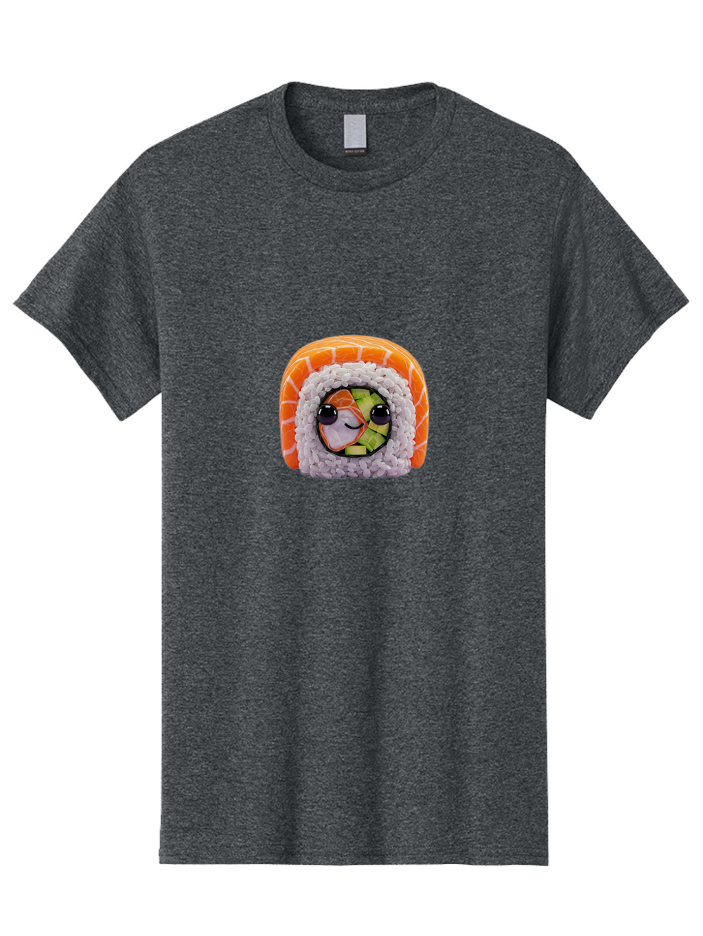 Sushi-Cartoon-Character-1 Men'S Graphic Tee, 100% Cotton, Comfortable Casual Summer Wear, Machine Washable, Sushi Roll, Kawaii Food, Plush Toy, Cartoon Character, Cute Sushi, Japanese Cuisine, Adorable Plushie, Soft Toy, Cartoon Eyes, Bad993
