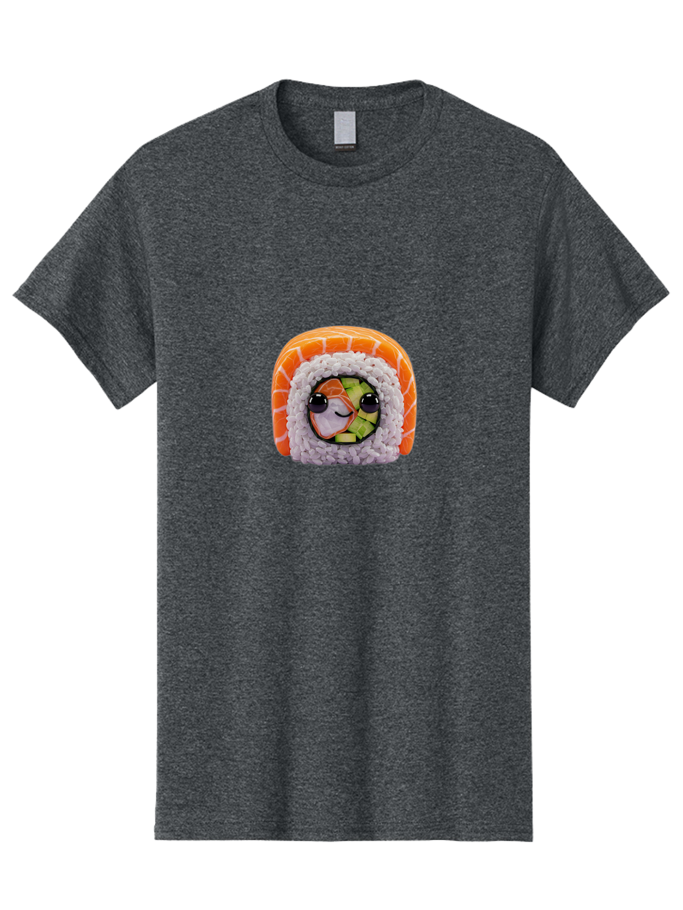 Sushi-Cartoon-Character-1 Men'S Graphic Tee, 100% Cotton, Comfortable Casual Summer Wear, Machine Washable, Sushi Roll, Kawaii Food, Plush Toy, Cartoon Character, Cute Sushi, Japanese Cuisine, Adorable Plushie, Soft Toy, Cartoon Eyes, Bad993
