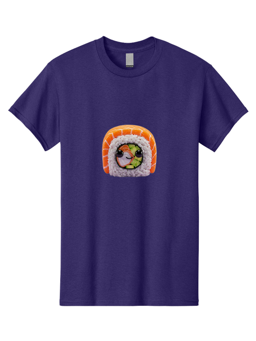 Sushi-Cartoon-Character-1 Men'S Graphic Tee, 100% Cotton, Comfortable Casual Summer Wear, Machine Washable, Sushi Roll, Kawaii Food, Plush Toy, Cartoon Character, Cute Sushi, Japanese Cuisine, Adorable Plushie, Soft Toy, Cartoon Eyes, Bad993