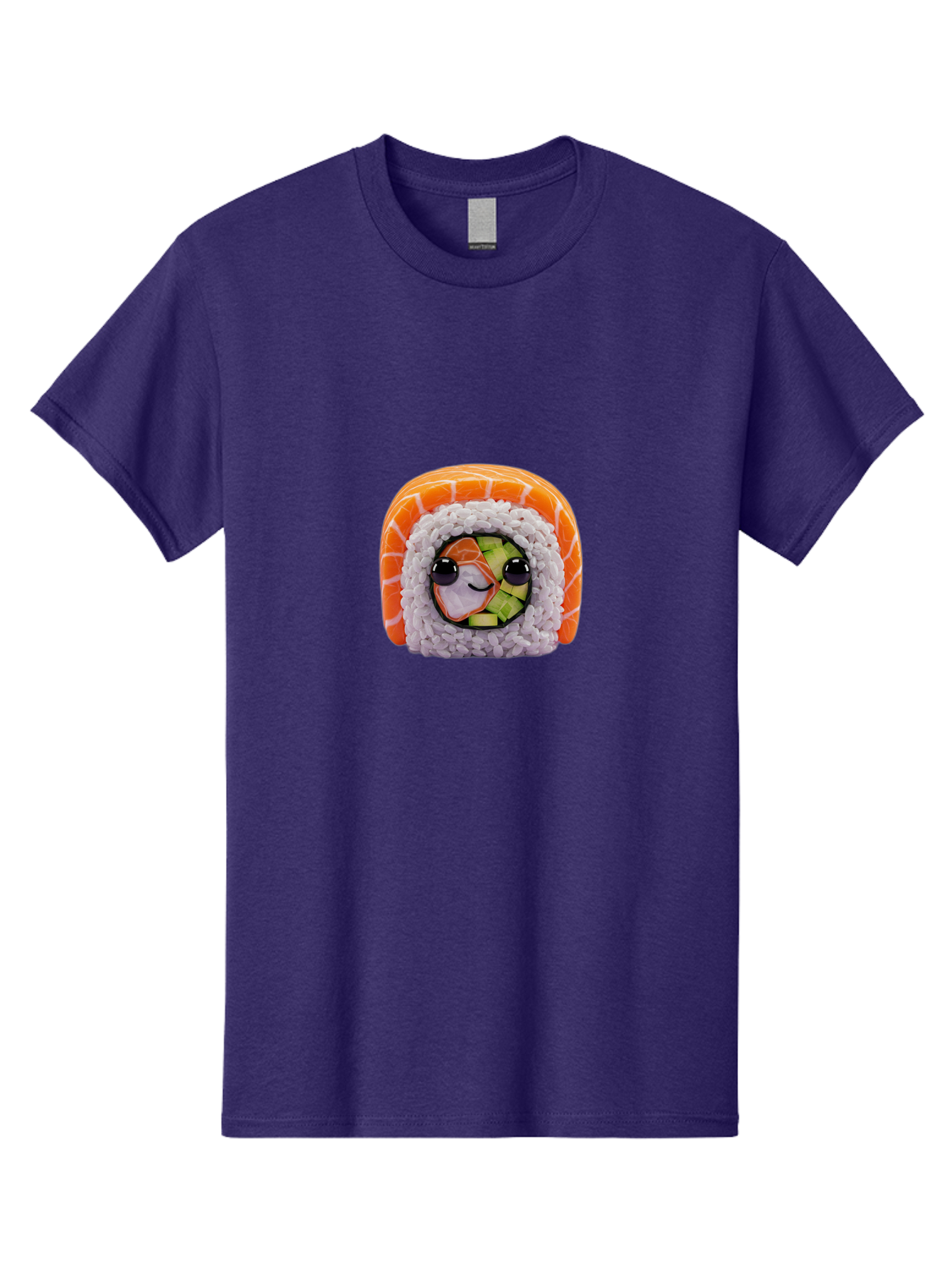 Sushi-Cartoon-Character-1 Men'S Graphic Tee, 100% Cotton, Comfortable Casual Summer Wear, Machine Washable, Sushi Roll, Kawaii Food, Plush Toy, Cartoon Character, Cute Sushi, Japanese Cuisine, Adorable Plushie, Soft Toy, Cartoon Eyes, Bad993