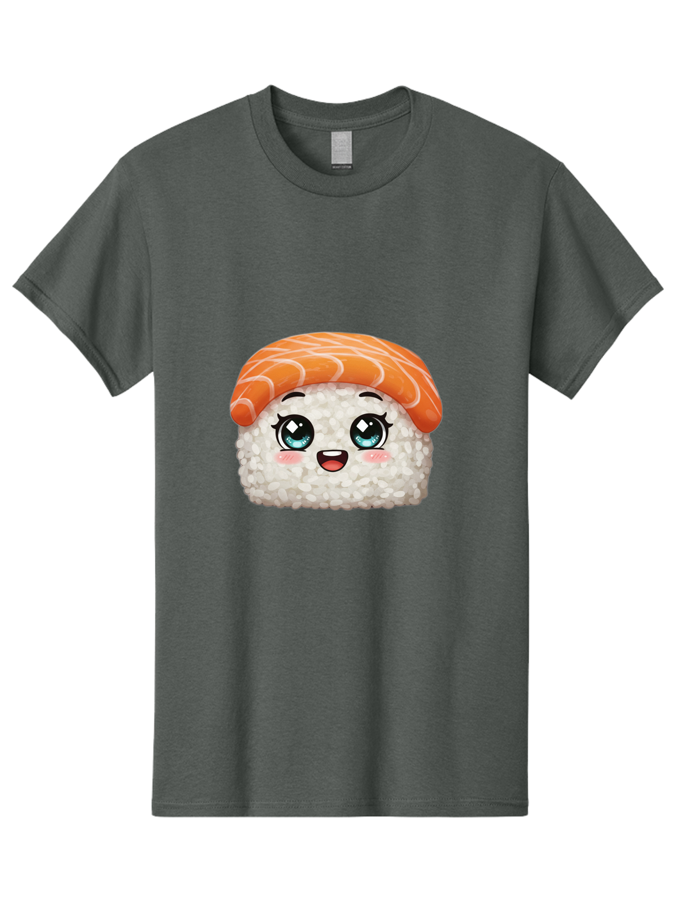 Sushi Men'S Graphic Tee, 100% Cotton, Comfortable Casual Summer Wear, Machine Washable, Kawaii Sushi, Cartoon Sushi, Sushi With Face, Japanese Food, Cute Food, Sushi Illustration, Foodie Art, Sushi Character, Adorable Sushi Bae001