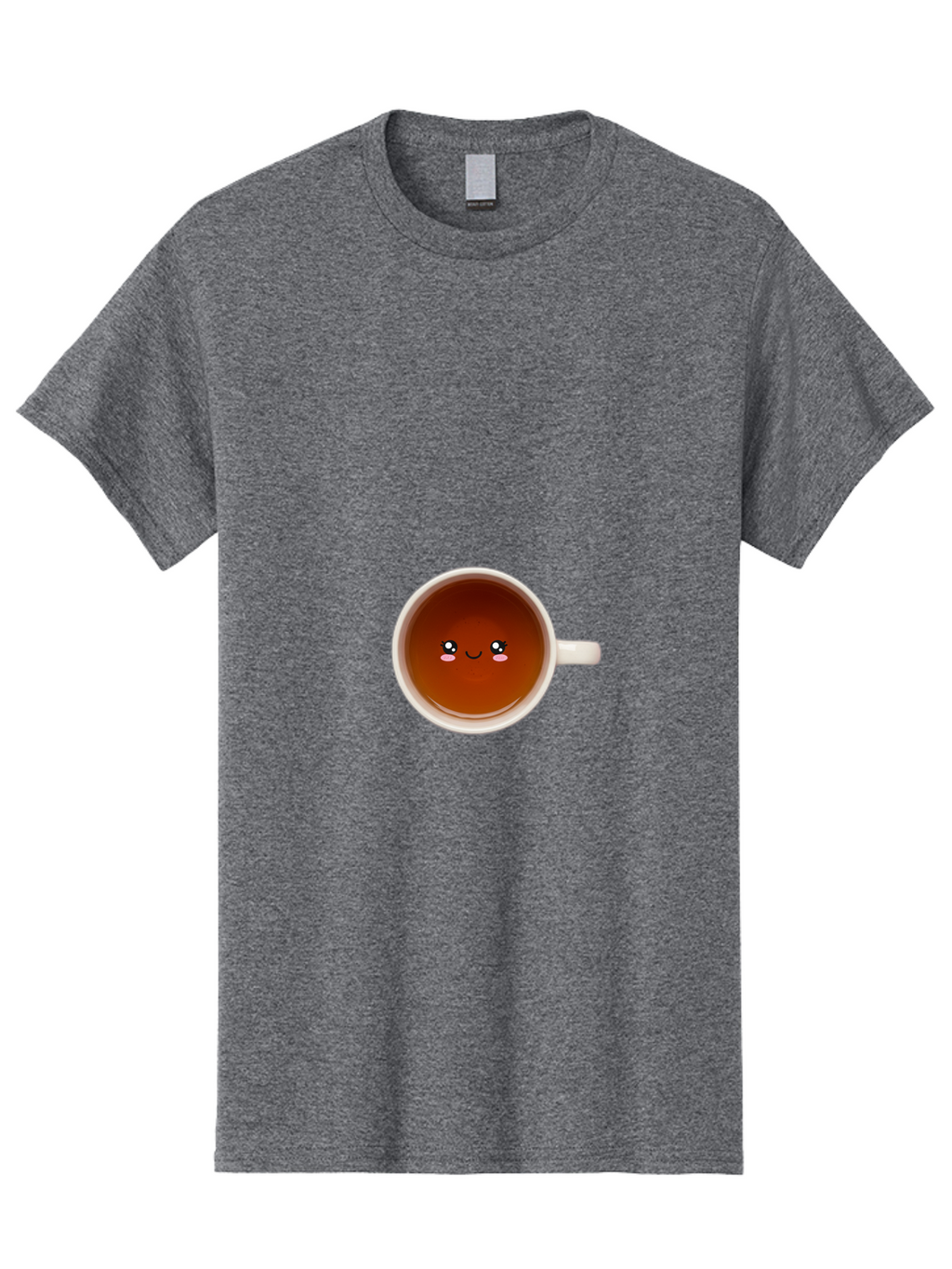 Cup-Of-Tea Men'S Graphic Tee, 100% Cotton, Comfortable Casual Summer Wear, Machine Washable, Cup Of Tea, Smiling Face, Cute Cartoon Character, Adorable Beverage, Relaxing Drink, Soothing Tea, Charming Mug, Kawaii Art Bae018