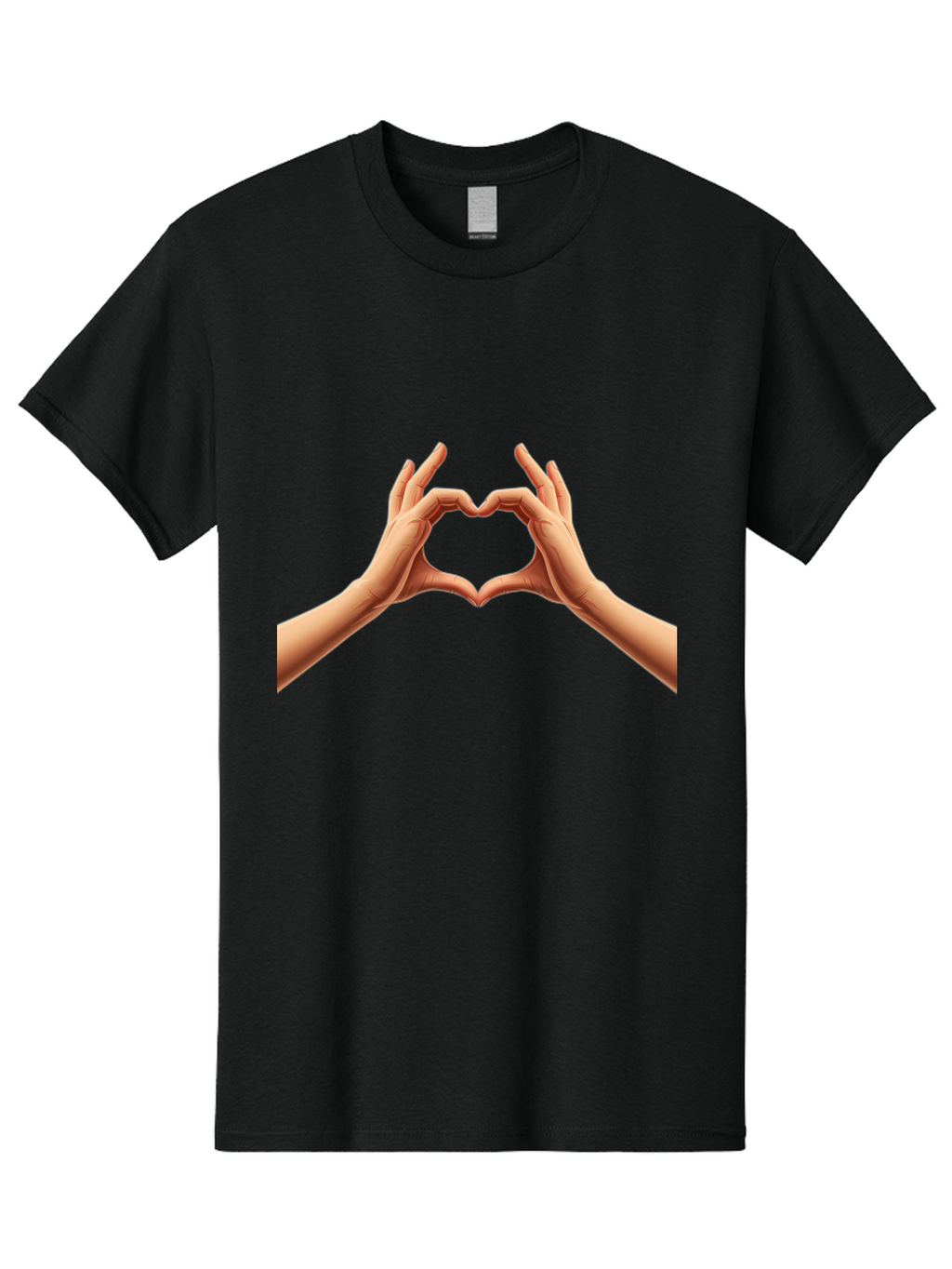 Hands-Forming-Heart Men'S Graphic Tee, 100% Cotton, Comfortable Casual Summer Wear, Machine Washable, Hands Forming A Heart, Love Symbol, Heart Gesture, Affection, Tenderness, Care, Kindness, Charity, Volunteer Work, Donation Bae027