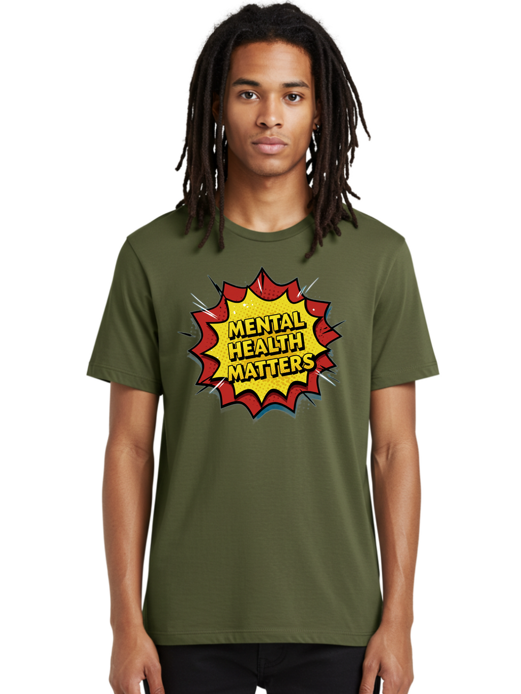Mental-Health-Matters-1 Men'S Graphic Tee, 100% Cotton, Comfortable Casual Summer Wear, Machine Washable, Mental Health Awareness, Mental Health Matters, Health Is Wealth, Self Care, Mindfulness, Emotional Well-Being, Mental Wellness, Bae066