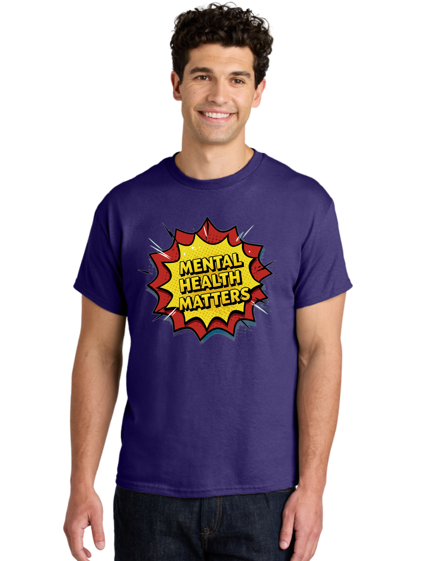 Mental-Health-Matters-1 Men'S Graphic Tee, 100% Cotton, Comfortable Casual Summer Wear, Machine Washable, Mental Health Awareness, Mental Health Matters, Health Is Wealth, Self Care, Mindfulness, Emotional Well-Being, Mental Wellness, Bae066