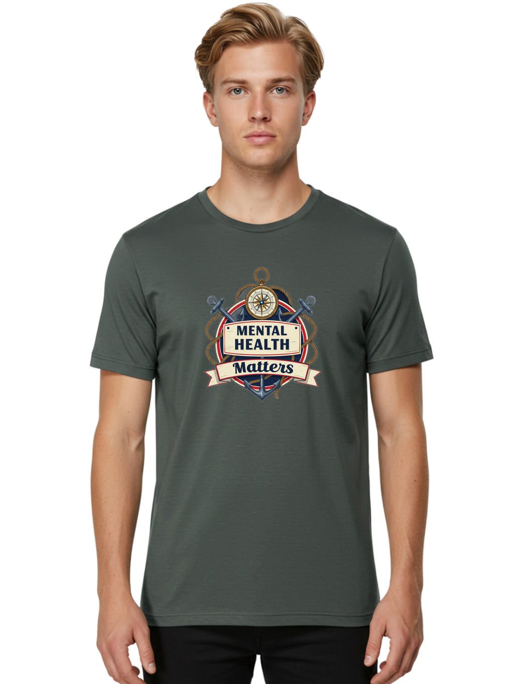 Mental-Health-Matters-3 Men'S Graphic Tee, 100% Cotton, Comfortable Casual Summer Wear, Machine Washable, Mental Health Awareness, Mental Health Matters, Emotional Wellness, Self Care, Mental Health Support, Mental Health Advocacy, Bae068
