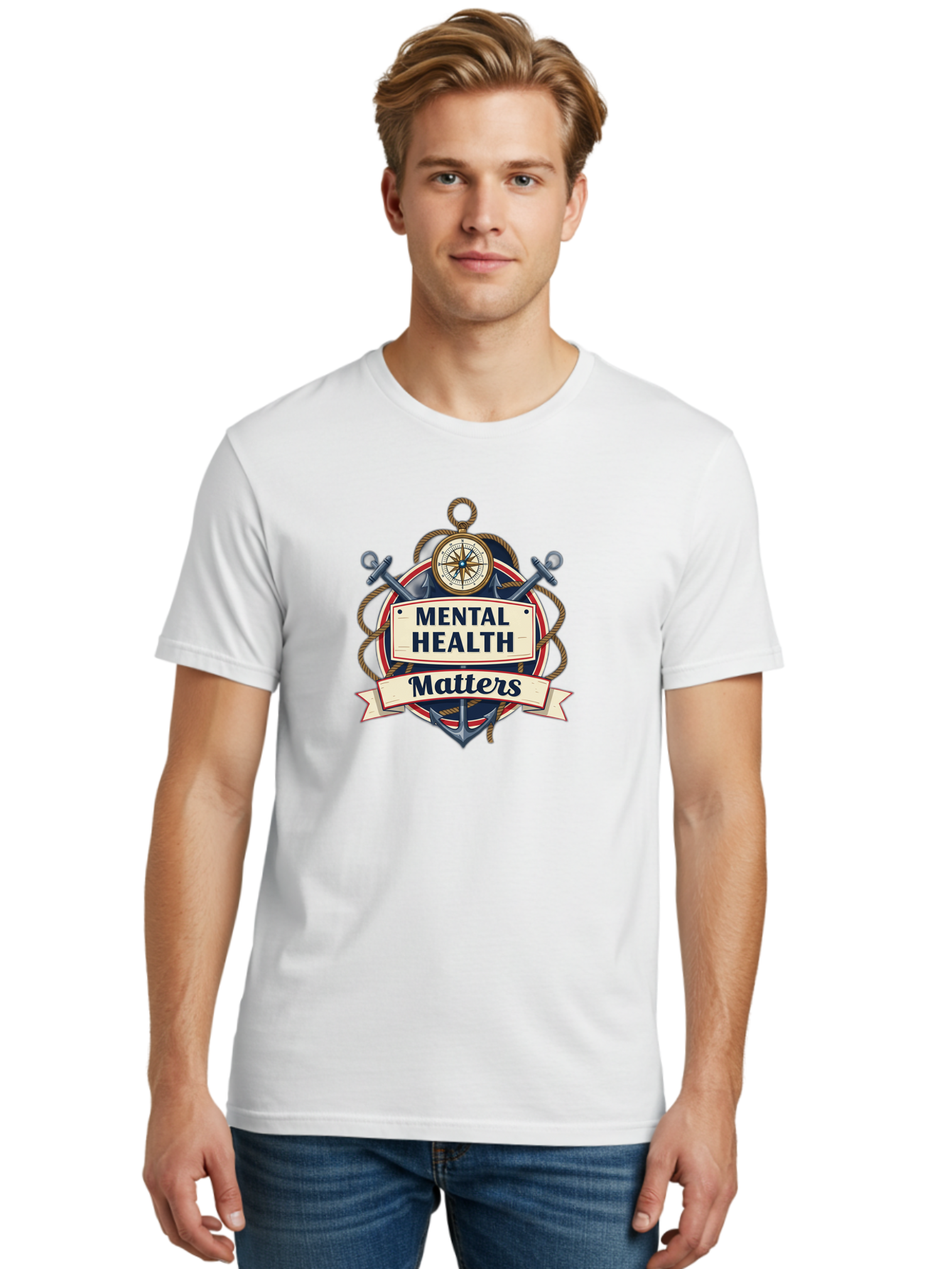 Mental-Health-Matters-3 Men'S Graphic Tee, 100% Cotton, Comfortable Casual Summer Wear, Machine Washable, Mental Health Awareness, Mental Health Matters, Emotional Wellness, Self Care, Mental Health Support, Mental Health Advocacy, Bae068