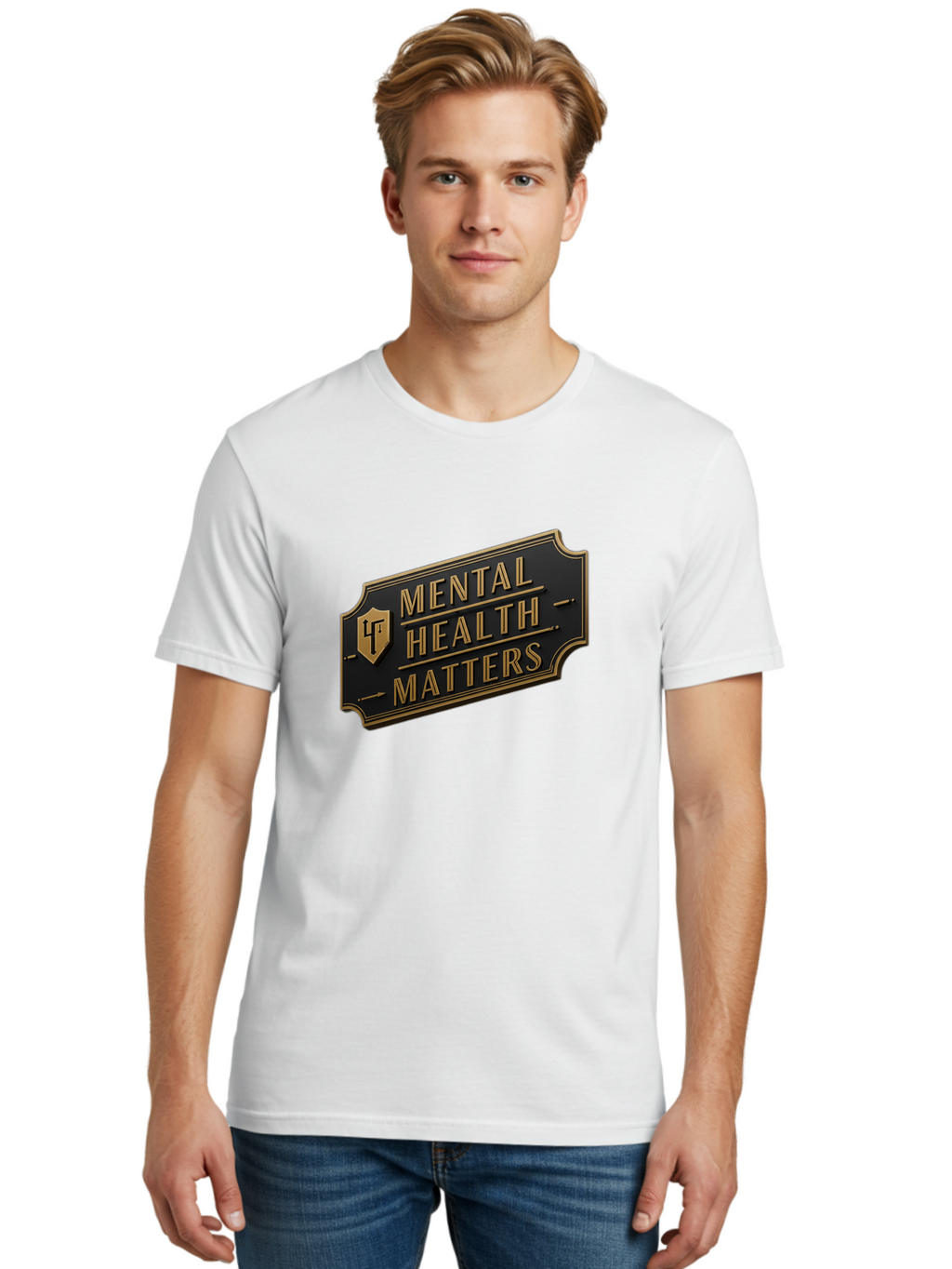 Mental-Health-Matters Men'S Graphic Tee, 100% Cotton, Comfortable Casual Summer Wear, Machine Washable, Mental Health Awareness, Mental Health Matters, Mental Wellness, Self Care, Mental Health Support, Lf Logo, Luxury Branding, Bae071