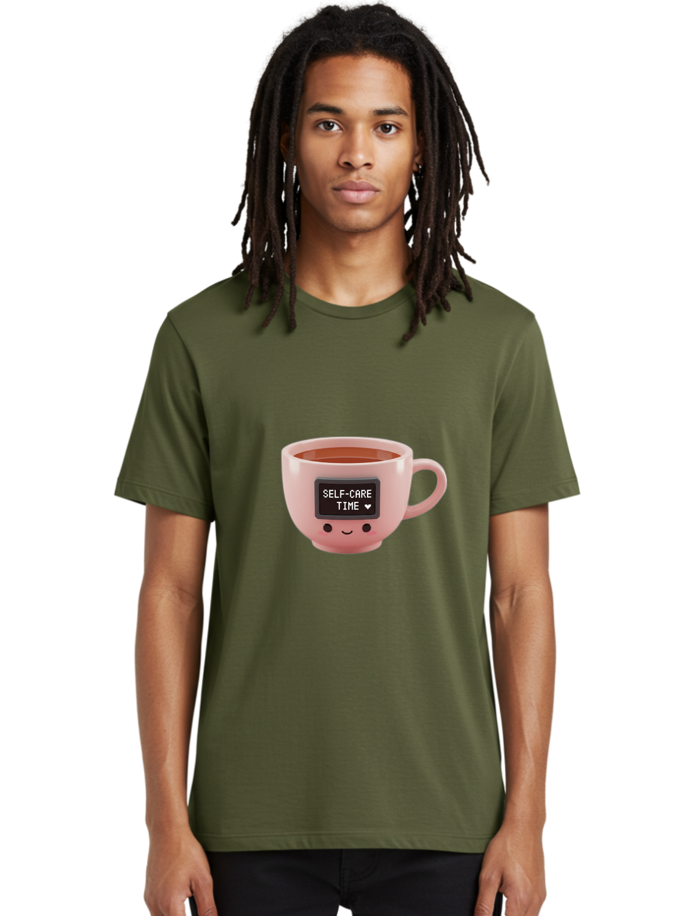 Self-Care-Time-3 Men'S Graphic Tee, 100% Cotton, Comfortable Casual Summer Wear, Machine Washable, Self-Care, Coffee Time, Wellness, Relaxation, Mental Health, Positive Vibes, Soothing Moments, Calmness, Mindfulness Bae084