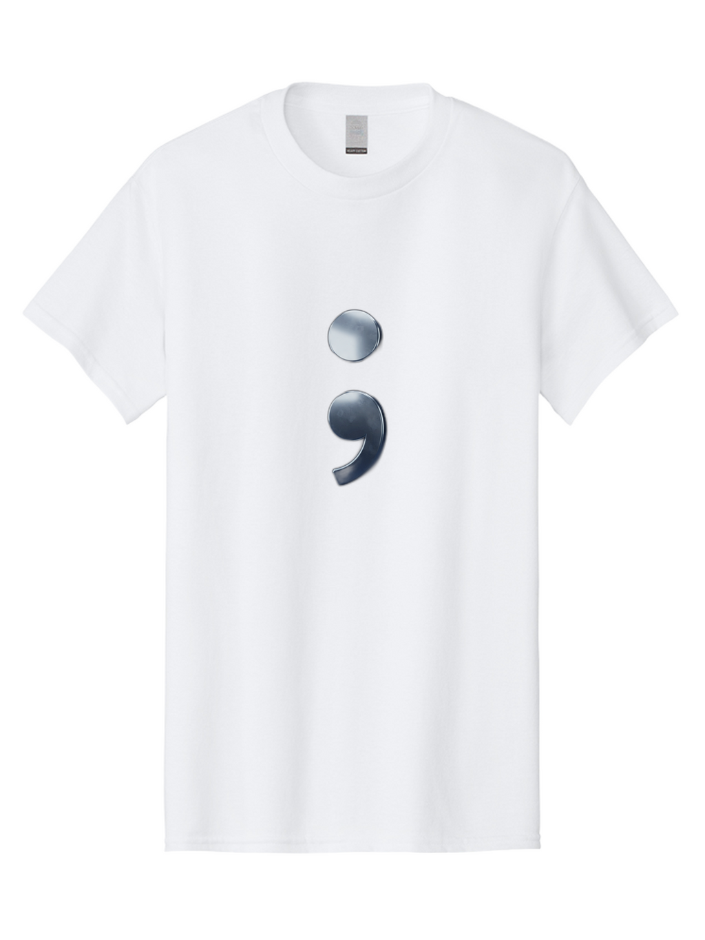Semicolon-1 Men'S Graphic Tee, 100% Cotton, Comfortable Casual Summer Wear, Machine Washable, Semicolon Symbol, Punctuation Mark, Grammar, Syntax, Writing Tools, Language, Literary Devices, Text Formatting Bae089