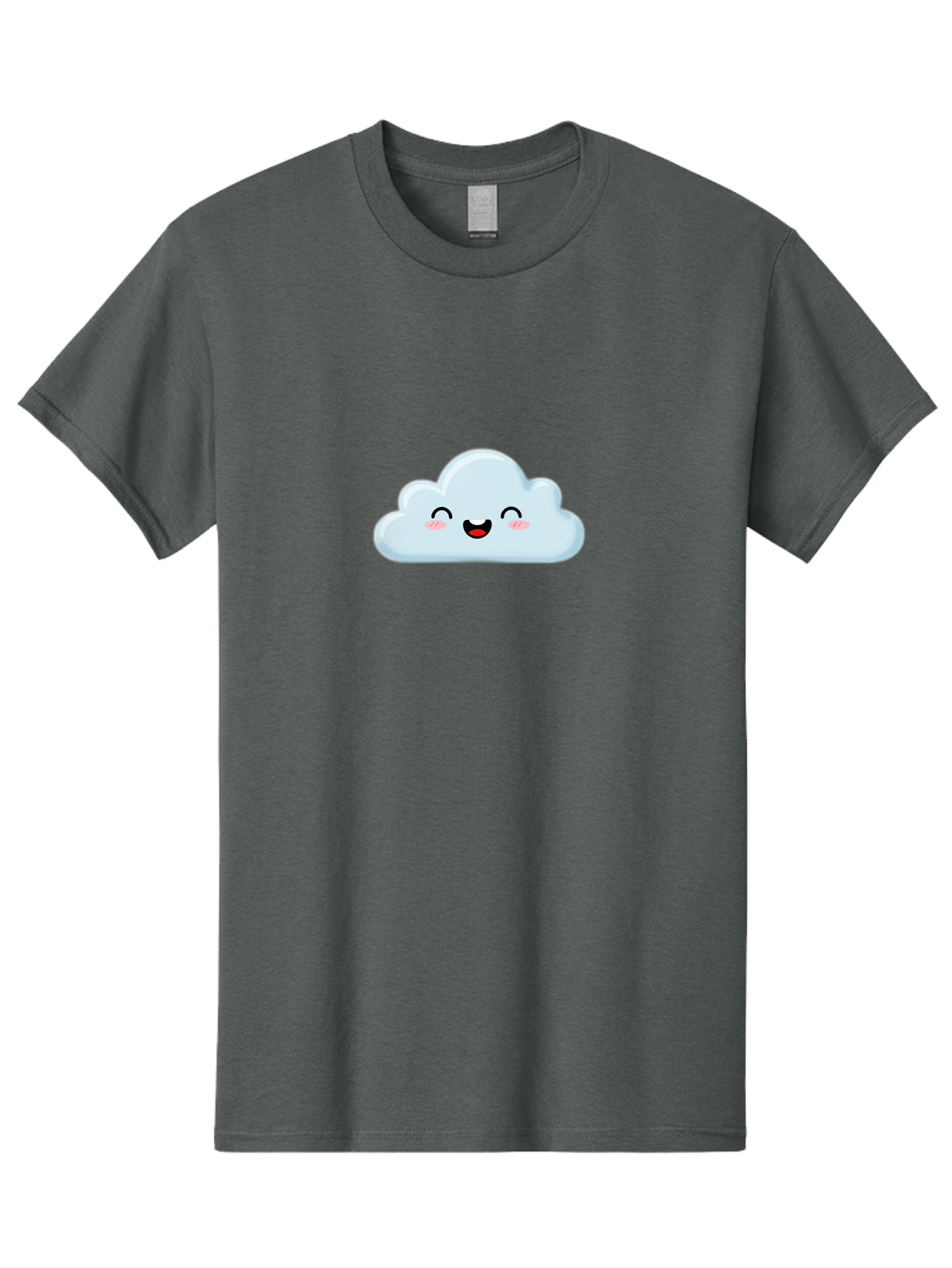 Smiling-Cloud Men'S Graphic Tee, 100% Cotton, Comfortable Casual Summer Wear, Machine Washable, Cute Cloud, Cartoon Cloud, Smiling Face, Happy Emotions, Rosy Cheeks, Cheerful Expression, Whimsical Character, Digital Illustration, Kawaii Cloud Bae103
