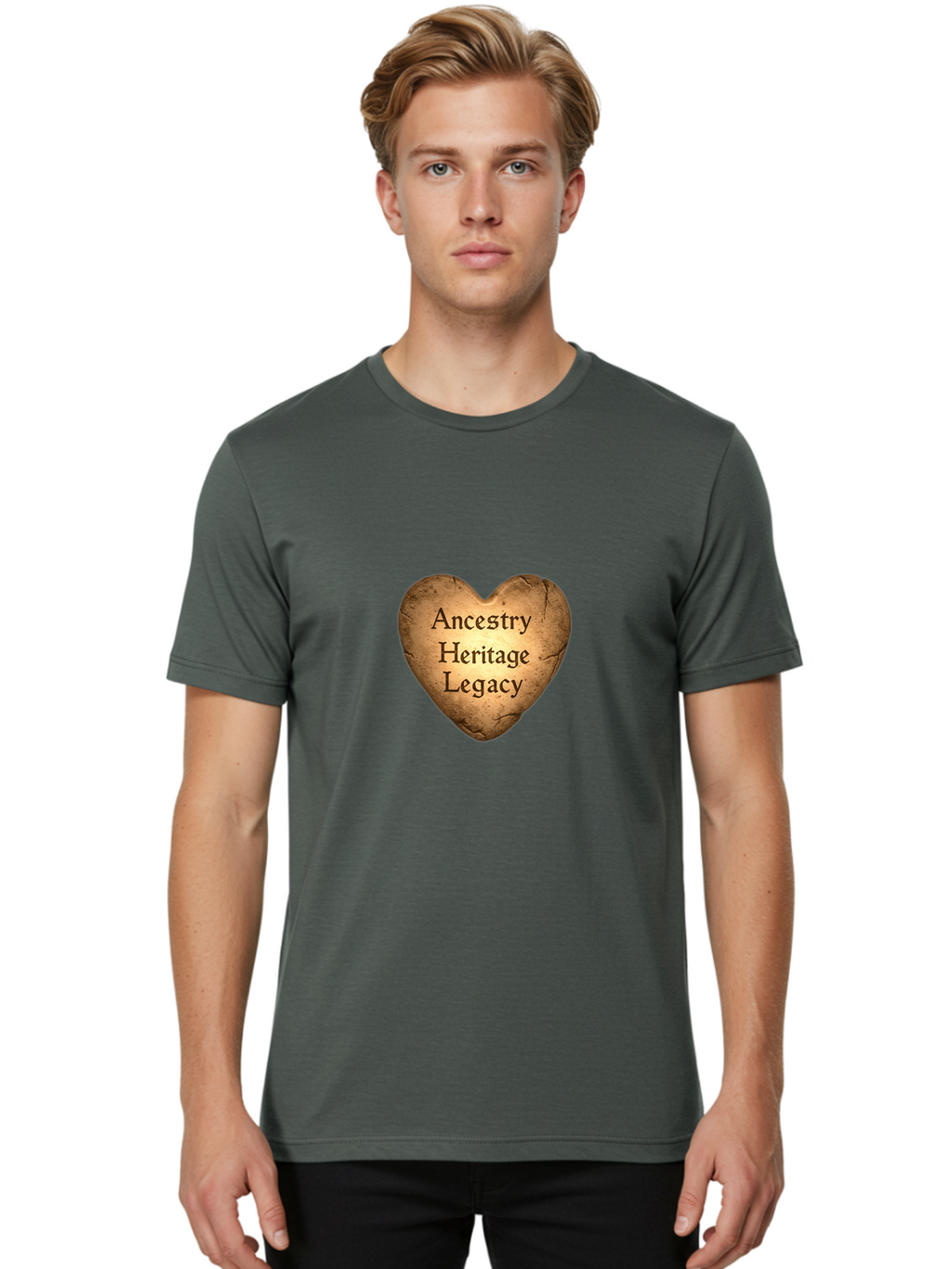 Ancestry-Heritage-Legacy Men'S Graphic Tee, 100% Cotton, Comfortable Casual Summer Wear, Machine Washable, Heartfelt Connection, Family History, Cultural Heritage, Ancestral Roots, Legacy Love, Genealogy Research, Family Tree, Bae112