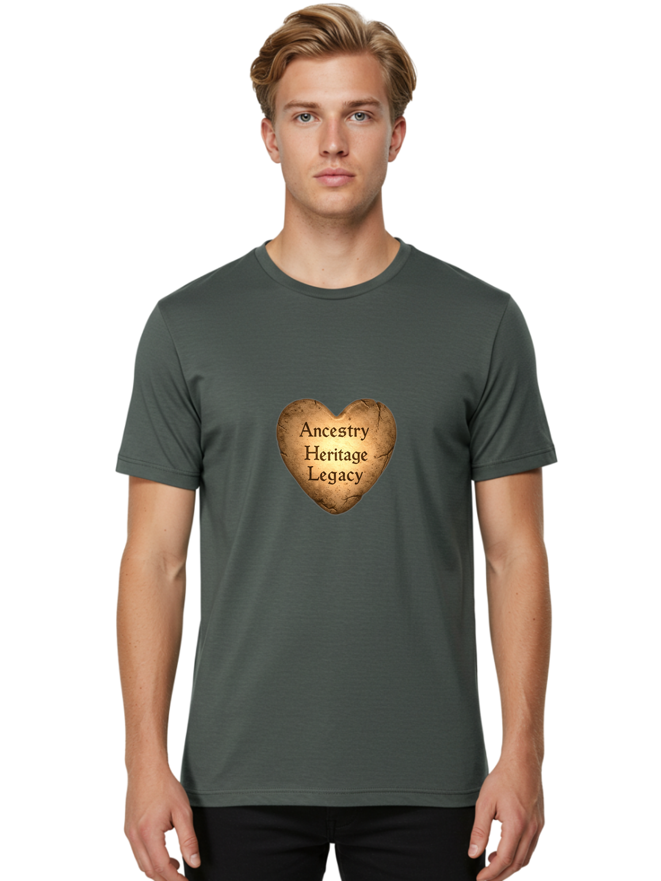 Ancestry-Heritage-Legacy Men'S Graphic Tee, 100% Cotton, Comfortable Casual Summer Wear, Machine Washable, Heartfelt Connection, Family History, Cultural Heritage, Ancestral Roots, Legacy Love, Genealogy Research, Family Tree, Bae112