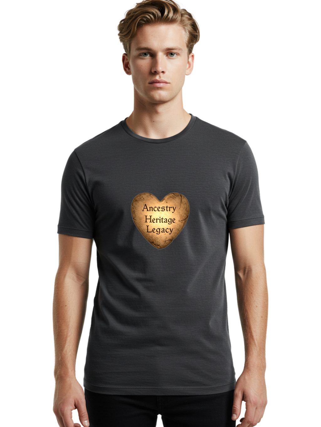 Ancestry-Heritage-Legacy Men'S Graphic Tee, 100% Cotton, Comfortable Casual Summer Wear, Machine Washable, Heartfelt Connection, Family History, Cultural Heritage, Ancestral Roots, Legacy Love, Genealogy Research, Family Tree, Bae112