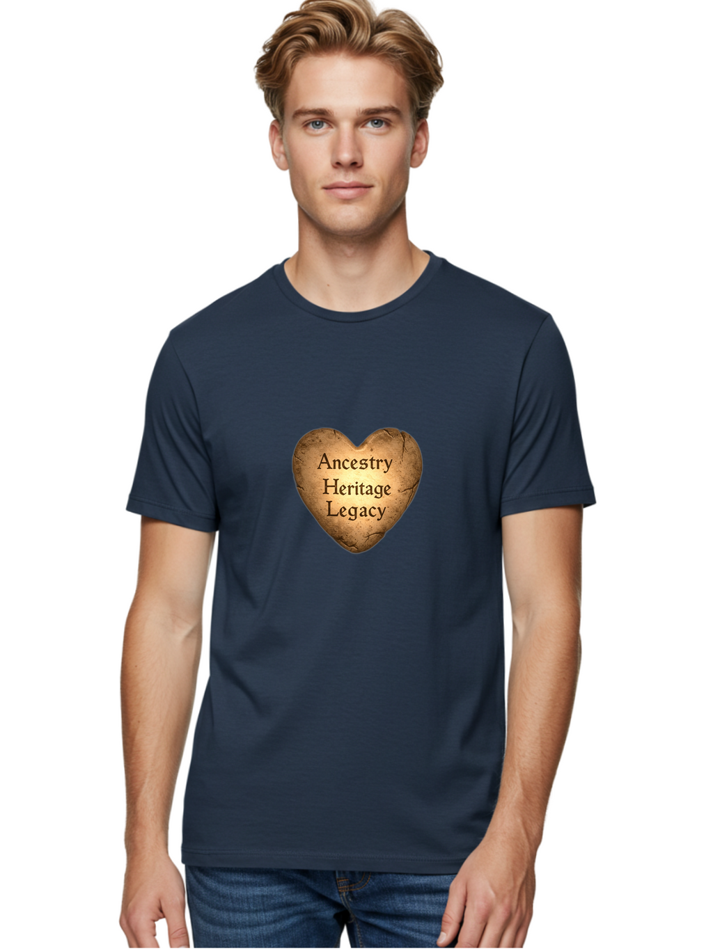 Ancestry-Heritage-Legacy Men'S Graphic Tee, 100% Cotton, Comfortable Casual Summer Wear, Machine Washable, Heartfelt Connection, Family History, Cultural Heritage, Ancestral Roots, Legacy Love, Genealogy Research, Family Tree, Bae112