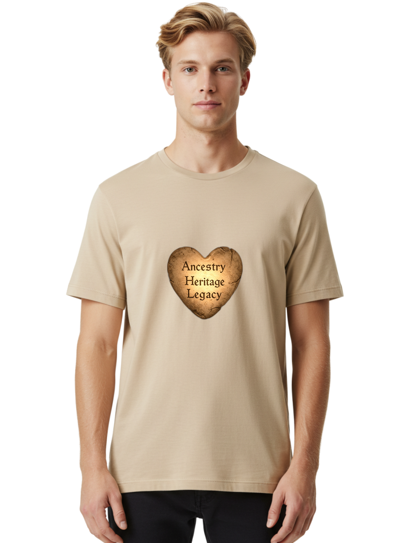 Ancestry-Heritage-Legacy Men'S Graphic Tee, 100% Cotton, Comfortable Casual Summer Wear, Machine Washable, Heartfelt Connection, Family History, Cultural Heritage, Ancestral Roots, Legacy Love, Genealogy Research, Family Tree, Bae112