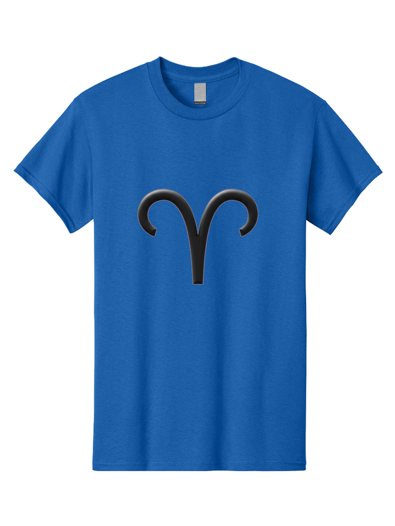 Aries-Symbol Men'S Graphic Tee, 100% Cotton, Comfortable Casual Summer Wear, Machine Washable, Aries Zodiac Sign, Astrological Symbol, Ram Horns, Horoscope, Astrology, Black Icon, Symbol Design, Mystical Sign Bae116