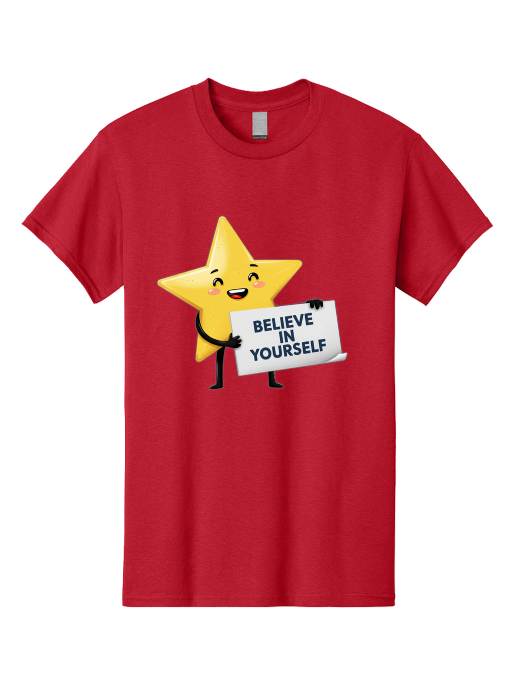 Believe-In-Yourself-9 Men'S Graphic Tee, 100% Cotton, Comfortable Casual Summer Wear, Machine Washable, Cartoon Star, Believe In Yourself, Motivational Quote, Inspirational Message, Positive Affirmation, Self-Confidence, Empowerment, Bae135