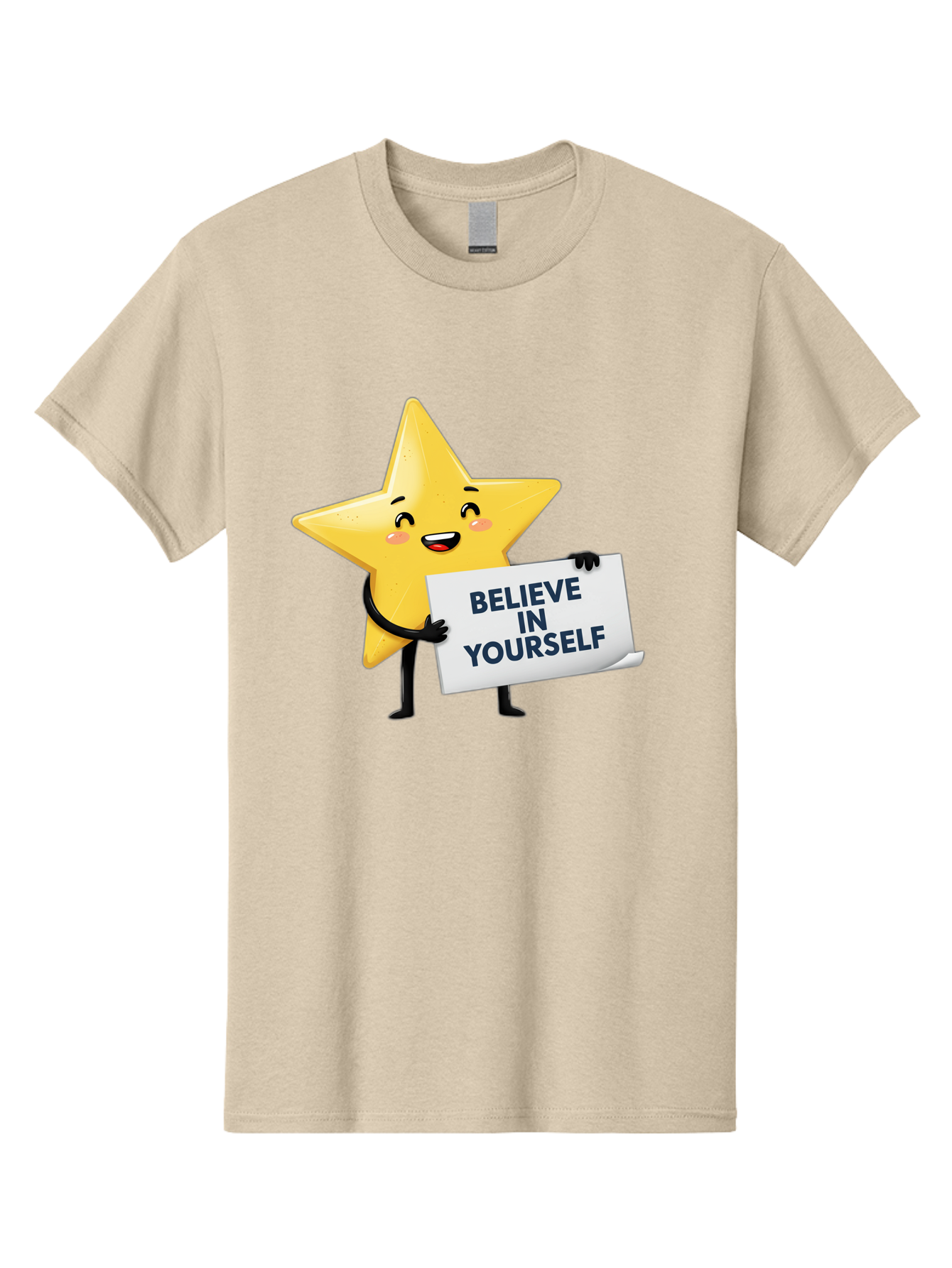 Believe-In-Yourself-9 Men'S Graphic Tee, 100% Cotton, Comfortable Casual Summer Wear, Machine Washable, Cartoon Star, Believe In Yourself, Motivational Quote, Inspirational Message, Positive Affirmation, Self-Confidence, Empowerment, Bae135