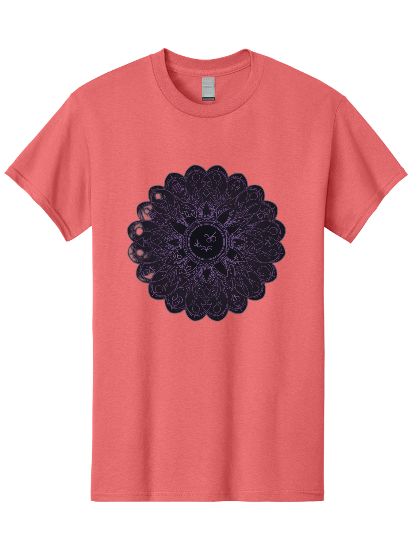 Cancer-Astrology-Symbol-Mandala Men'S Graphic Tee, 100% Cotton, Comfortable Casual Summer Wear, Machine Washable, Zodiac Mandala, Cancer Symbol, Intricate Design, Astrology Art, Mystical Patterns, Symbolic Representation, Cancer Horoscope Bae142