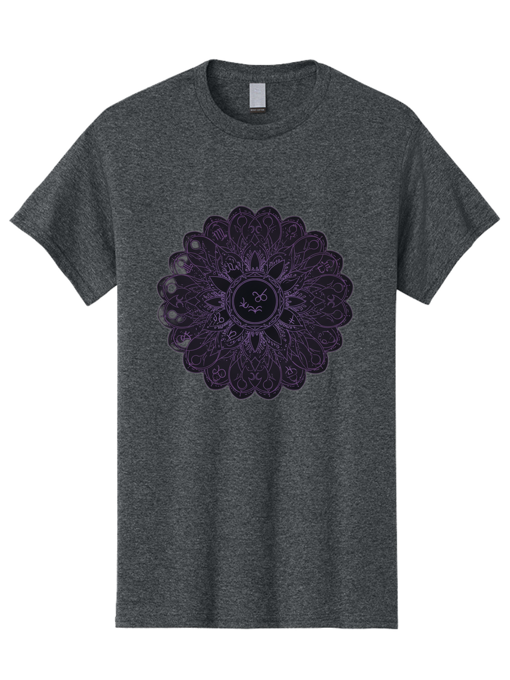 Cancer-Astrology-Symbol-Mandala Men'S Graphic Tee, 100% Cotton, Comfortable Casual Summer Wear, Machine Washable, Zodiac Mandala, Cancer Symbol, Intricate Design, Astrology Art, Mystical Patterns, Symbolic Representation, Cancer Horoscope Bae142