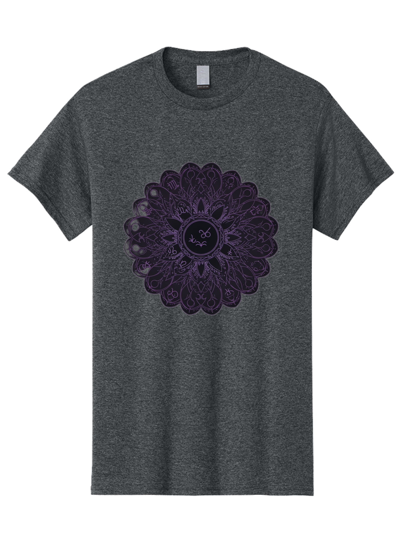 Cancer-Astrology-Symbol-Mandala Men'S Graphic Tee, 100% Cotton, Comfortable Casual Summer Wear, Machine Washable, Zodiac Mandala, Cancer Symbol, Intricate Design, Astrology Art, Mystical Patterns, Symbolic Representation, Cancer Horoscope Bae142