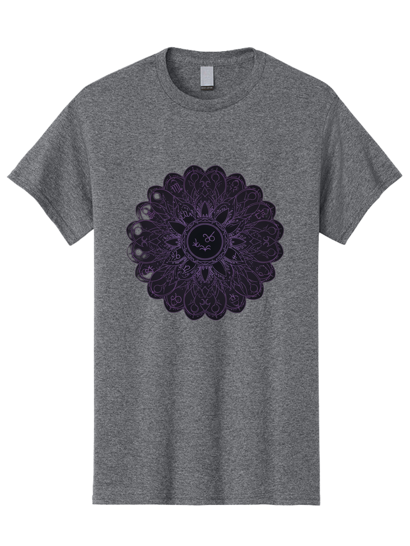Cancer-Astrology-Symbol-Mandala Men'S Graphic Tee, 100% Cotton, Comfortable Casual Summer Wear, Machine Washable, Zodiac Mandala, Cancer Symbol, Intricate Design, Astrology Art, Mystical Patterns, Symbolic Representation, Cancer Horoscope Bae142