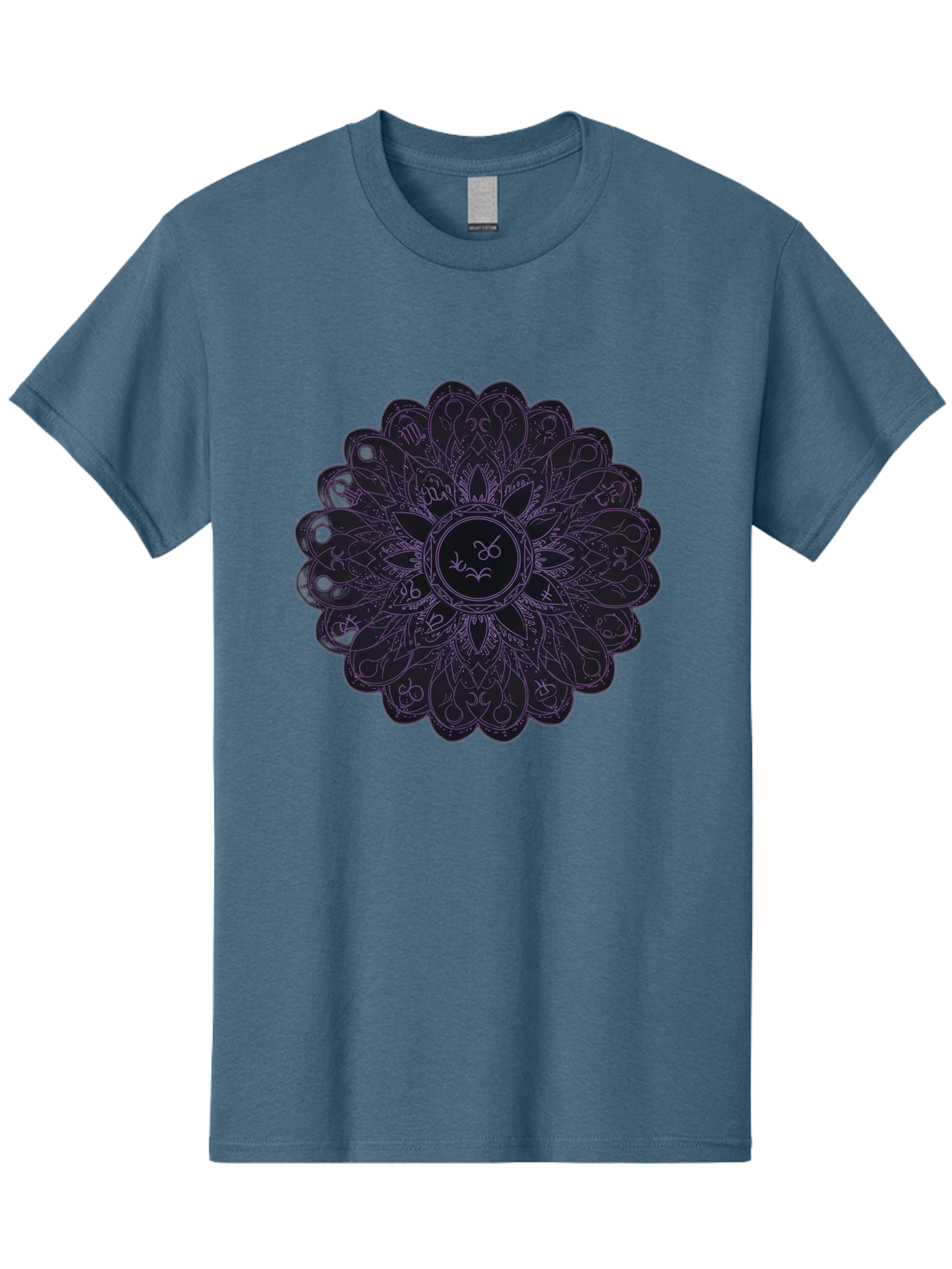 Cancer-Astrology-Symbol-Mandala Men'S Graphic Tee, 100% Cotton, Comfortable Casual Summer Wear, Machine Washable, Zodiac Mandala, Cancer Symbol, Intricate Design, Astrology Art, Mystical Patterns, Symbolic Representation, Cancer Horoscope Bae142
