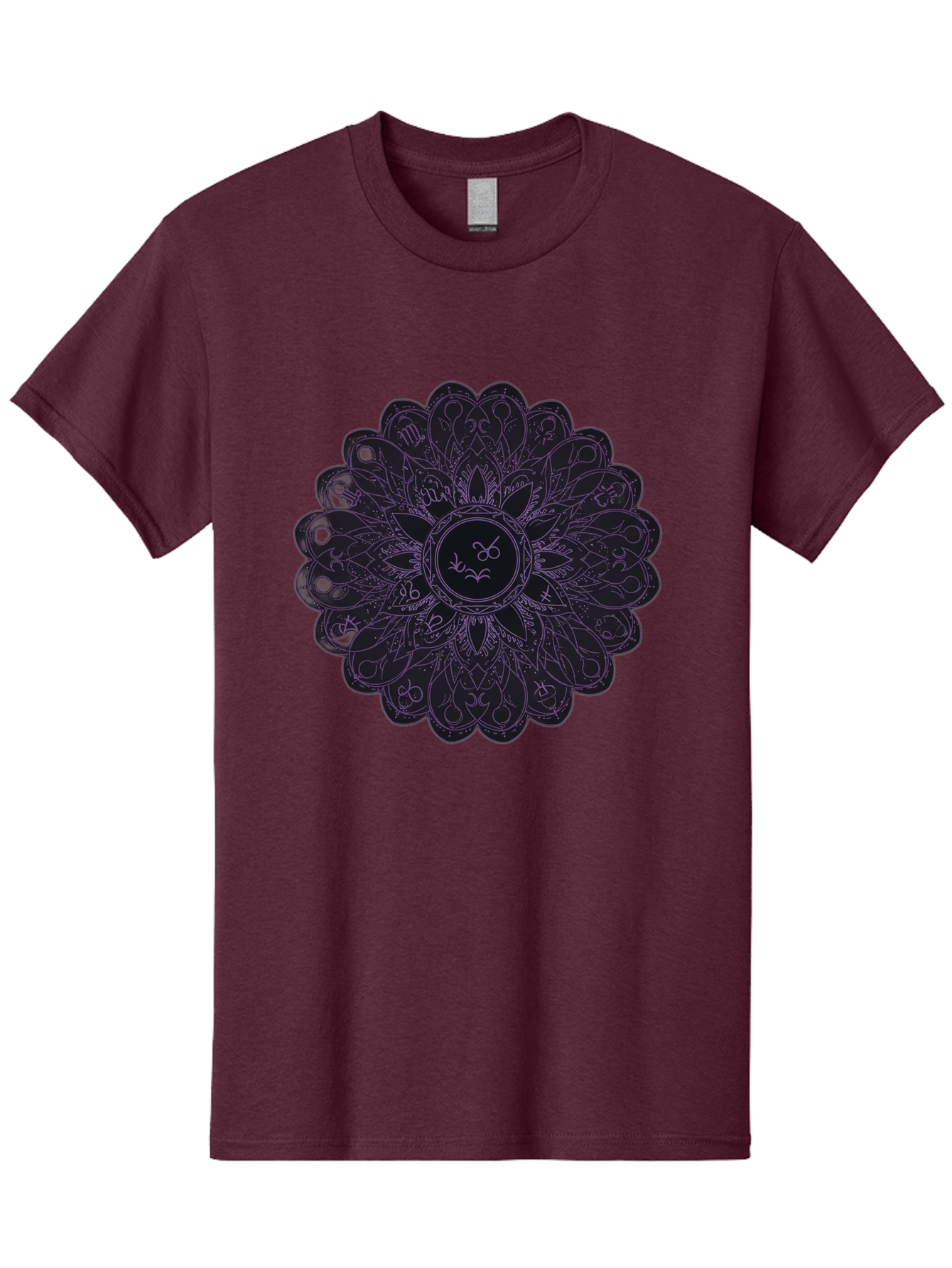 Cancer-Astrology-Symbol-Mandala Men'S Graphic Tee, 100% Cotton, Comfortable Casual Summer Wear, Machine Washable, Zodiac Mandala, Cancer Symbol, Intricate Design, Astrology Art, Mystical Patterns, Symbolic Representation, Cancer Horoscope Bae142