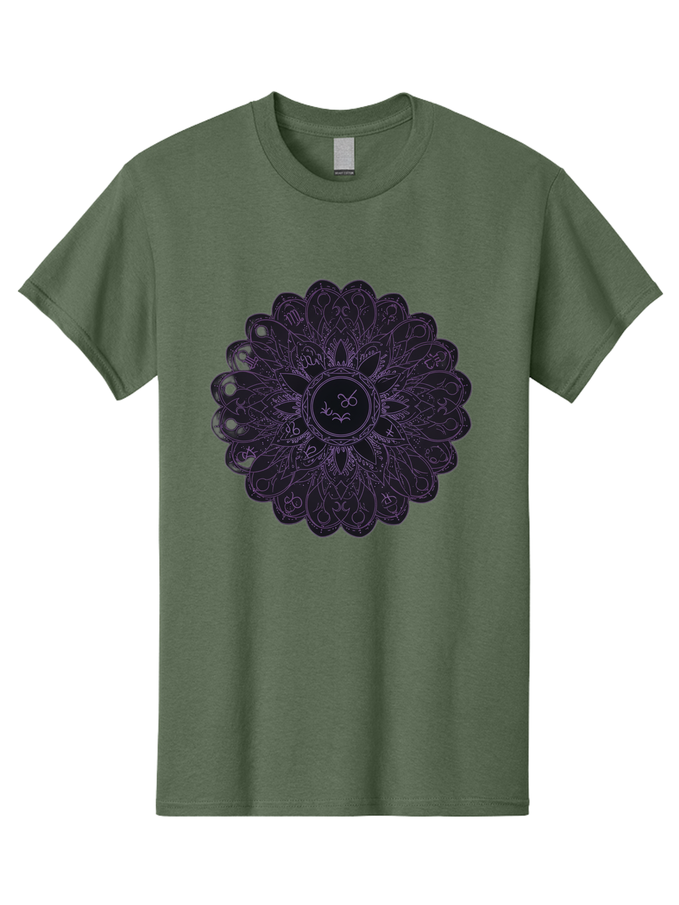 Cancer-Astrology-Symbol-Mandala Men'S Graphic Tee, 100% Cotton, Comfortable Casual Summer Wear, Machine Washable, Zodiac Mandala, Cancer Symbol, Intricate Design, Astrology Art, Mystical Patterns, Symbolic Representation, Cancer Horoscope Bae142