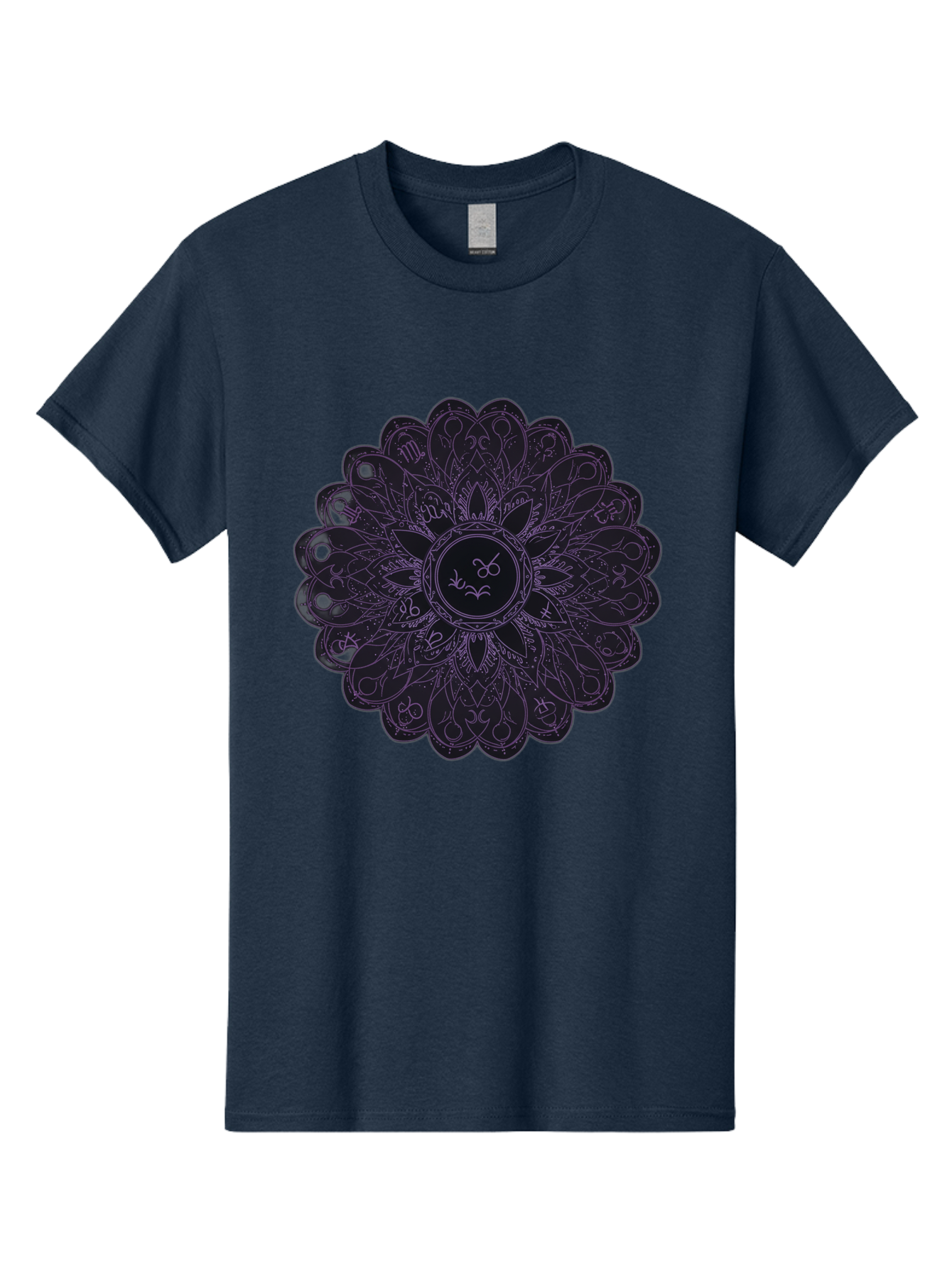 Cancer-Astrology-Symbol-Mandala Men'S Graphic Tee, 100% Cotton, Comfortable Casual Summer Wear, Machine Washable, Zodiac Mandala, Cancer Symbol, Intricate Design, Astrology Art, Mystical Patterns, Symbolic Representation, Cancer Horoscope Bae142