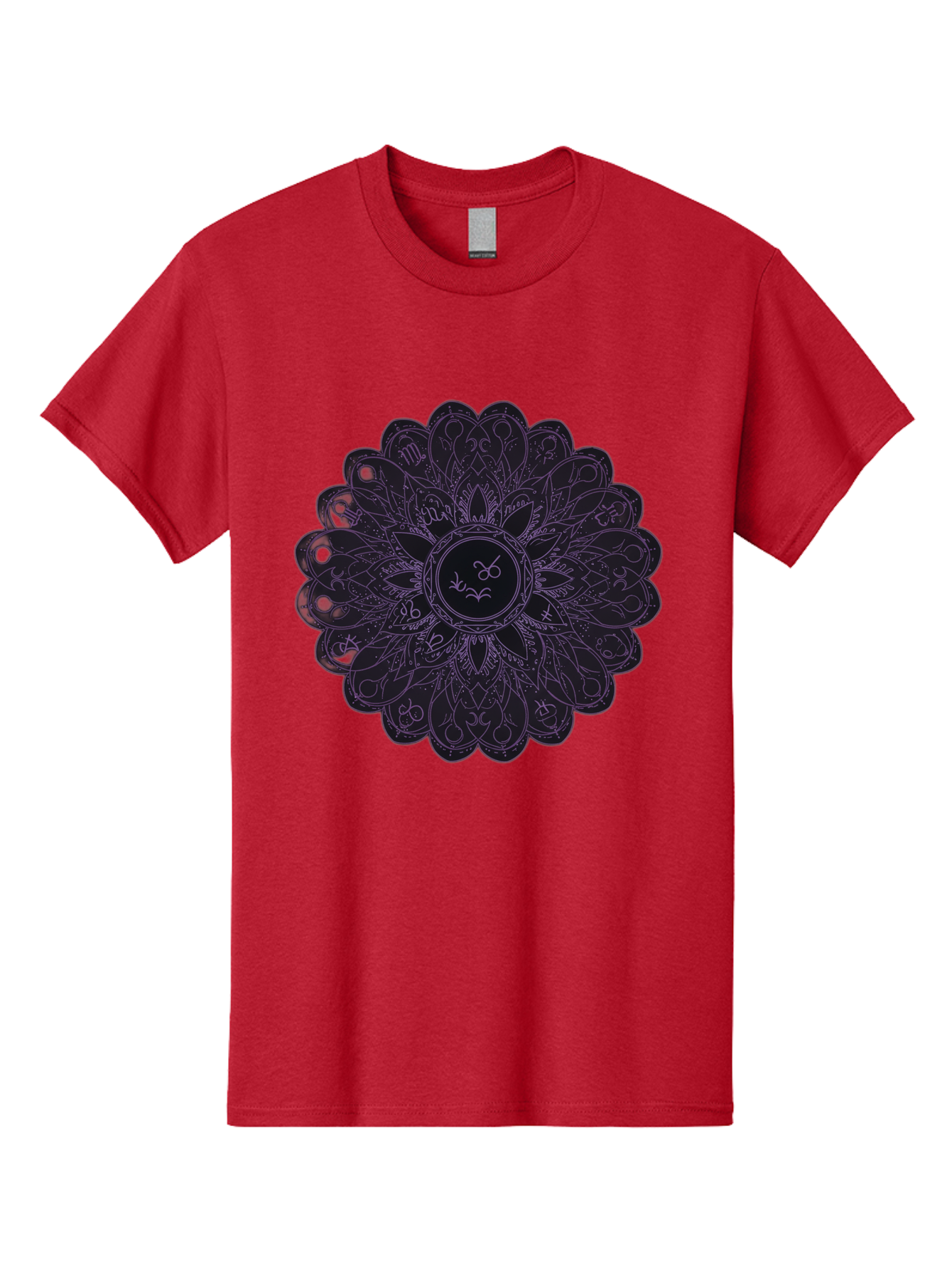 Cancer-Astrology-Symbol-Mandala Men'S Graphic Tee, 100% Cotton, Comfortable Casual Summer Wear, Machine Washable, Zodiac Mandala, Cancer Symbol, Intricate Design, Astrology Art, Mystical Patterns, Symbolic Representation, Cancer Horoscope Bae142