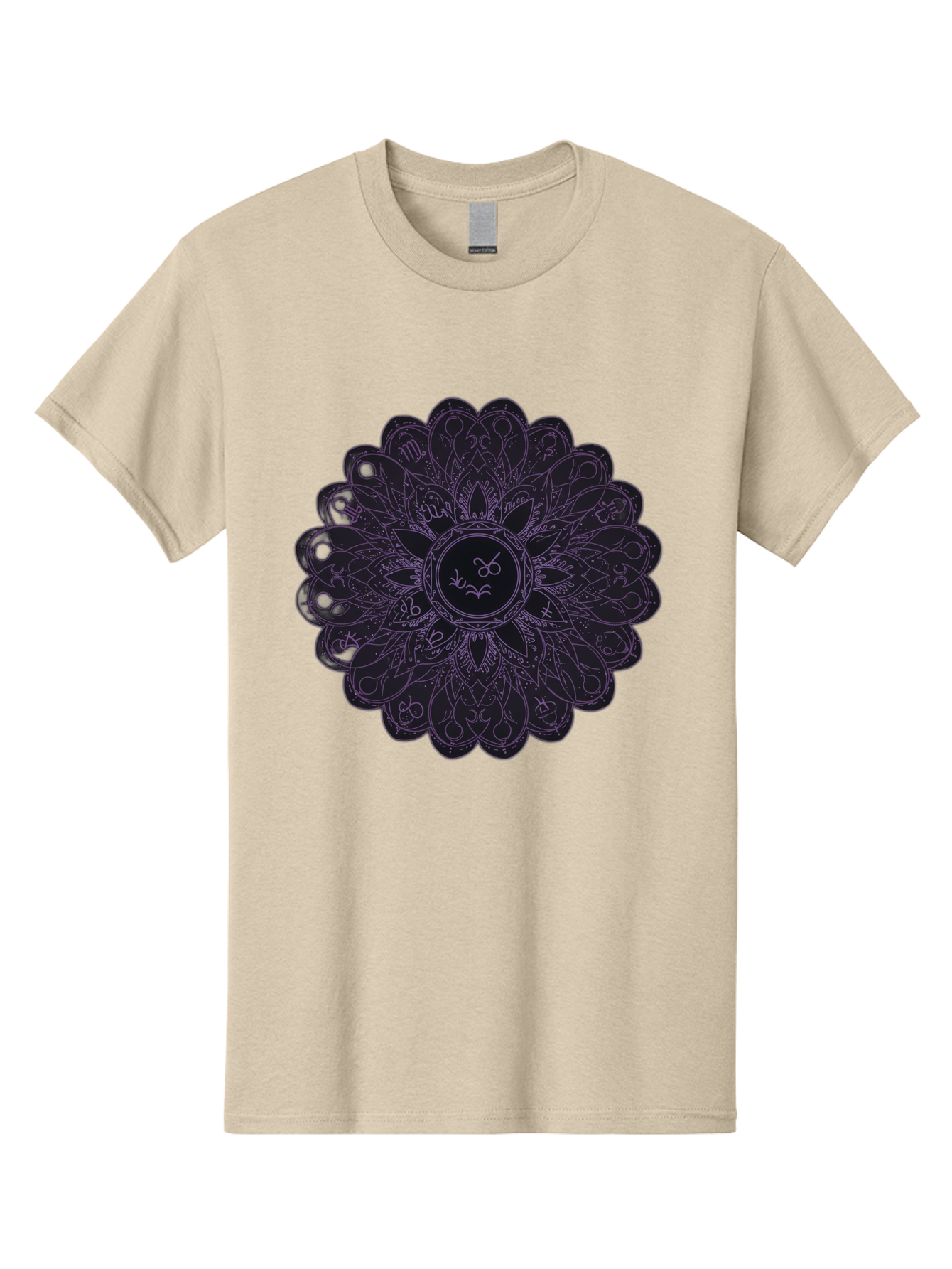 Cancer-Astrology-Symbol-Mandala Men'S Graphic Tee, 100% Cotton, Comfortable Casual Summer Wear, Machine Washable, Zodiac Mandala, Cancer Symbol, Intricate Design, Astrology Art, Mystical Patterns, Symbolic Representation, Cancer Horoscope Bae142