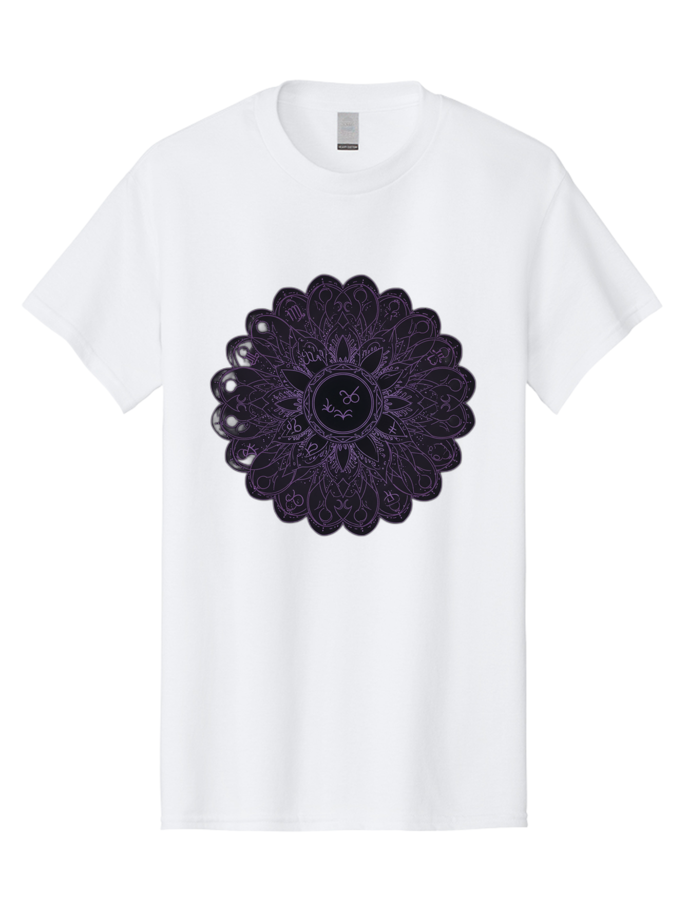 Cancer-Astrology-Symbol-Mandala Men'S Graphic Tee, 100% Cotton, Comfortable Casual Summer Wear, Machine Washable, Zodiac Mandala, Cancer Symbol, Intricate Design, Astrology Art, Mystical Patterns, Symbolic Representation, Cancer Horoscope Bae142